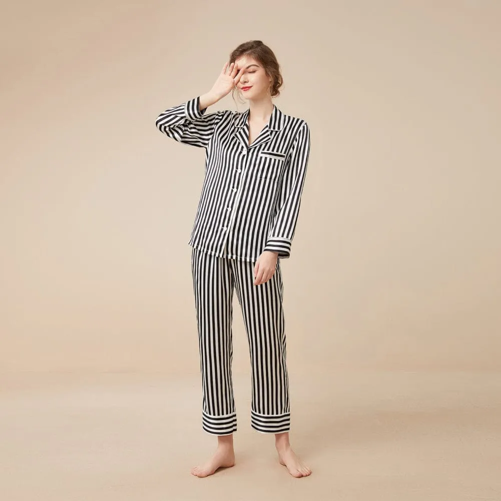 19 Momme Classic Striped Silk Pajamas Set