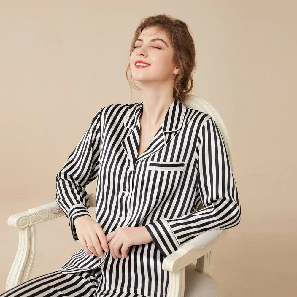 19 Momme Classic Striped Silk Pajamas Set