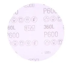 3M™ Hookit™ Film Disc 360L, P600, 5 in x NH, Die 500X, 100/Carton, 500
ea/Case