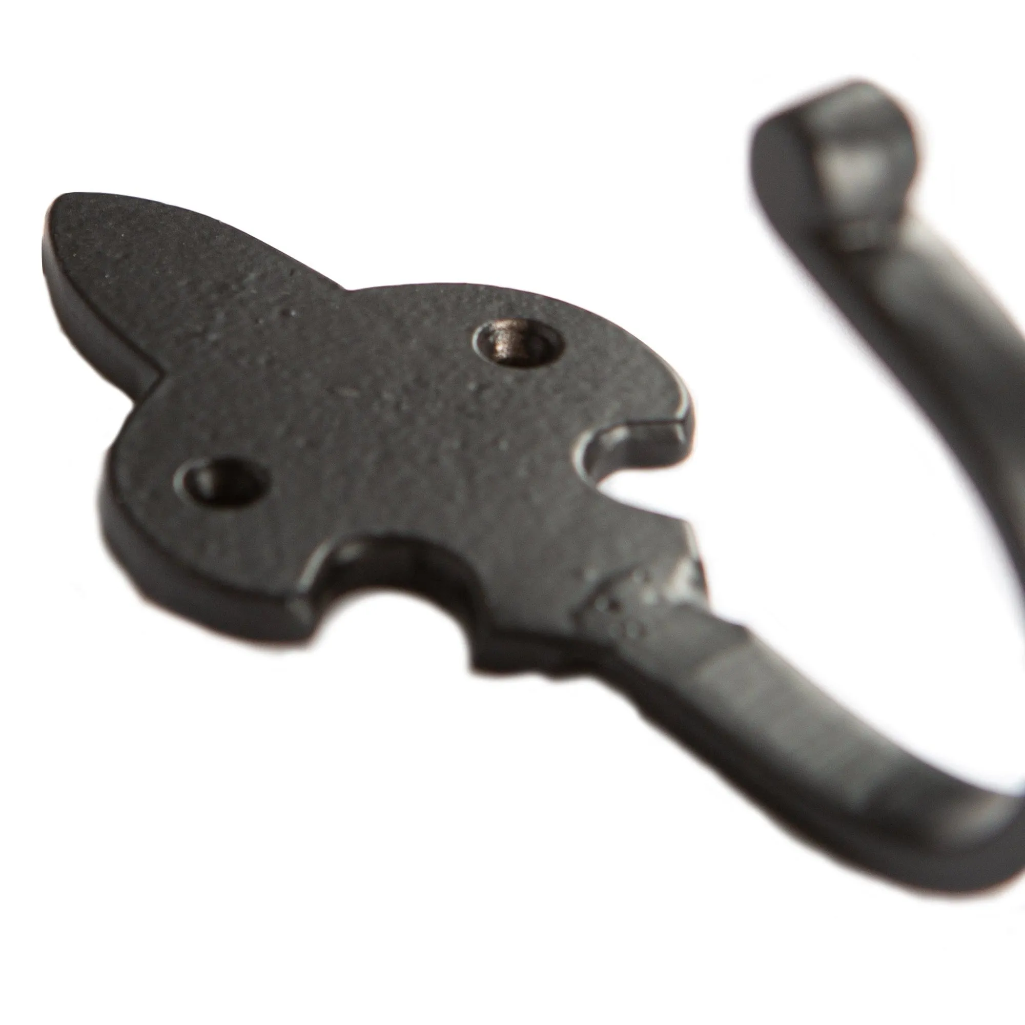 50mm x 120mm Black Fleur De Lis Coat Hook - By Hammer & Tongs