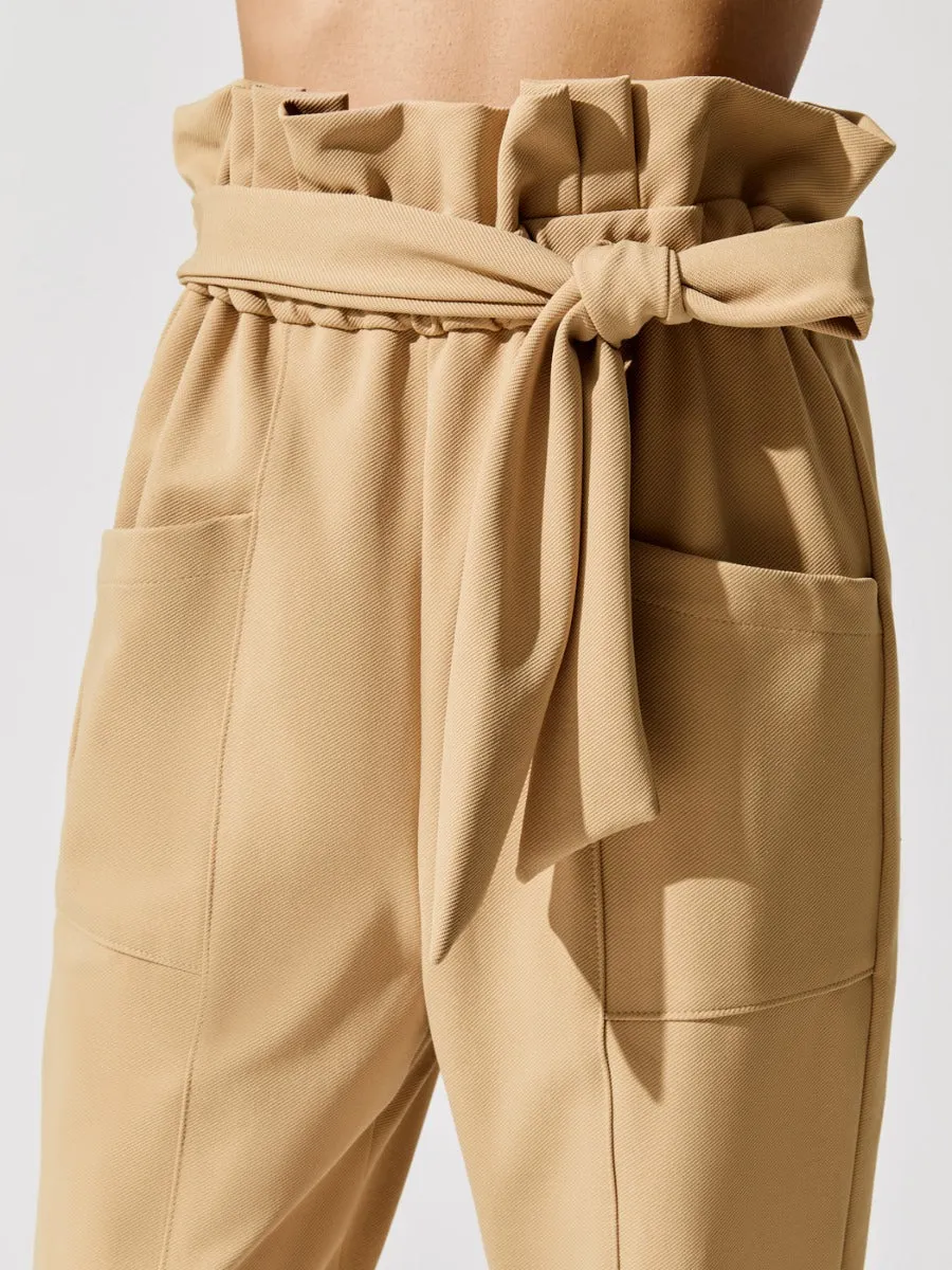 Abbot Kinney Paperbag Pant - Sand