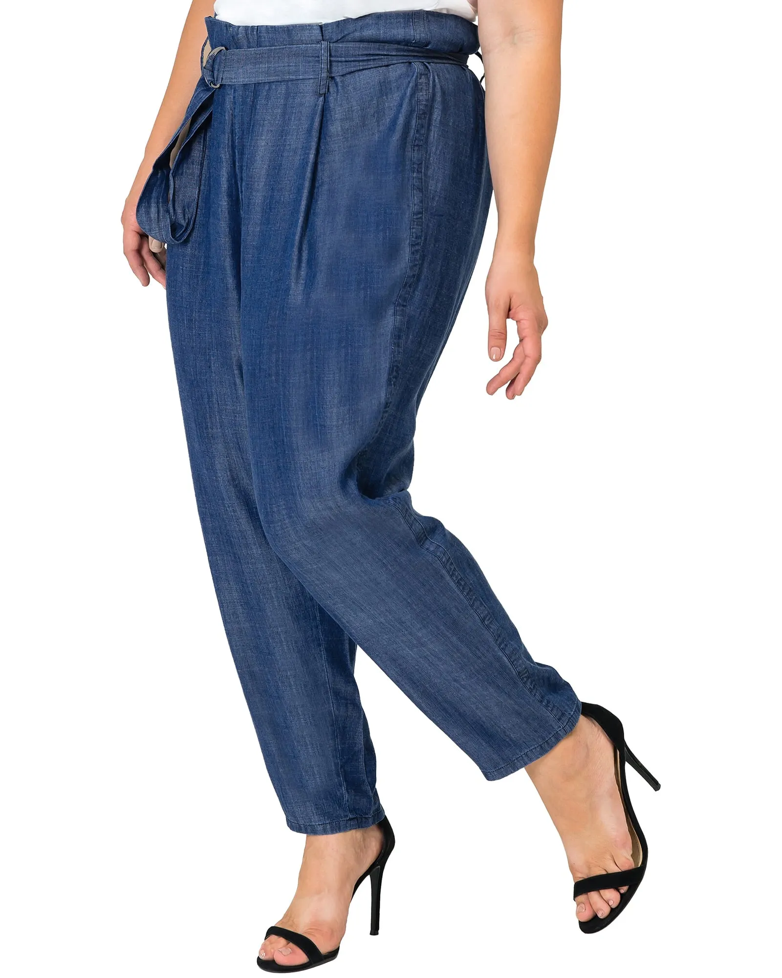 Blair Paper Bag Waist Pants | Blue