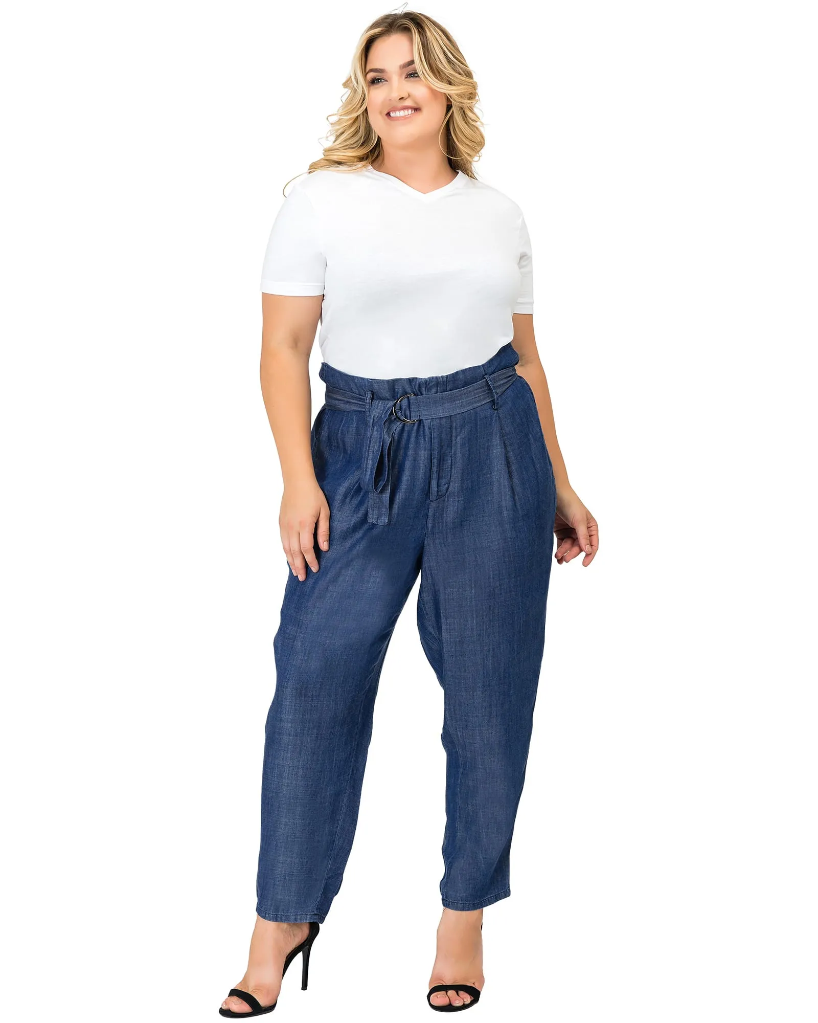 Blair Paper Bag Waist Pants | Blue