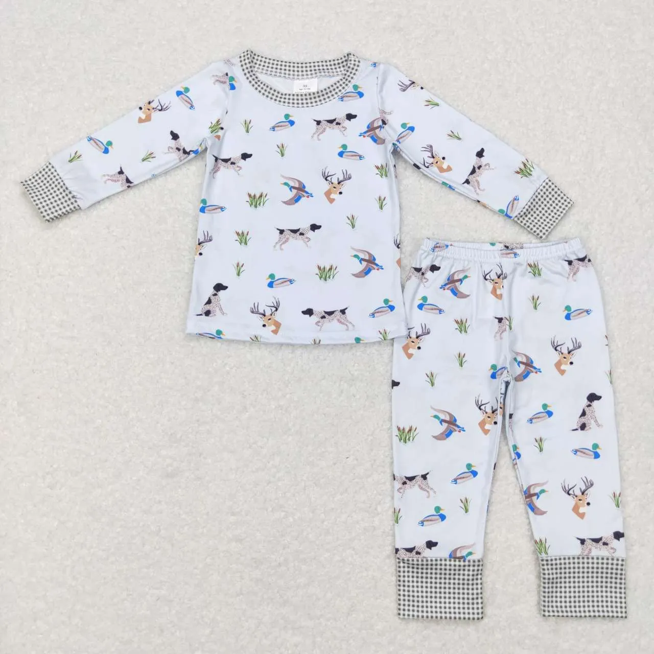 BLP0410 boy cartoon animal pattern boys winter pajamas