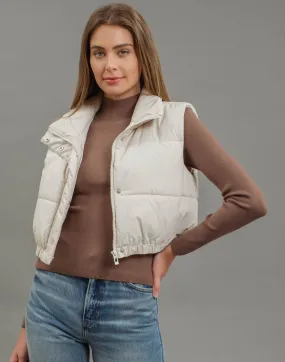 BP Cropped Puffer Vest-Cream