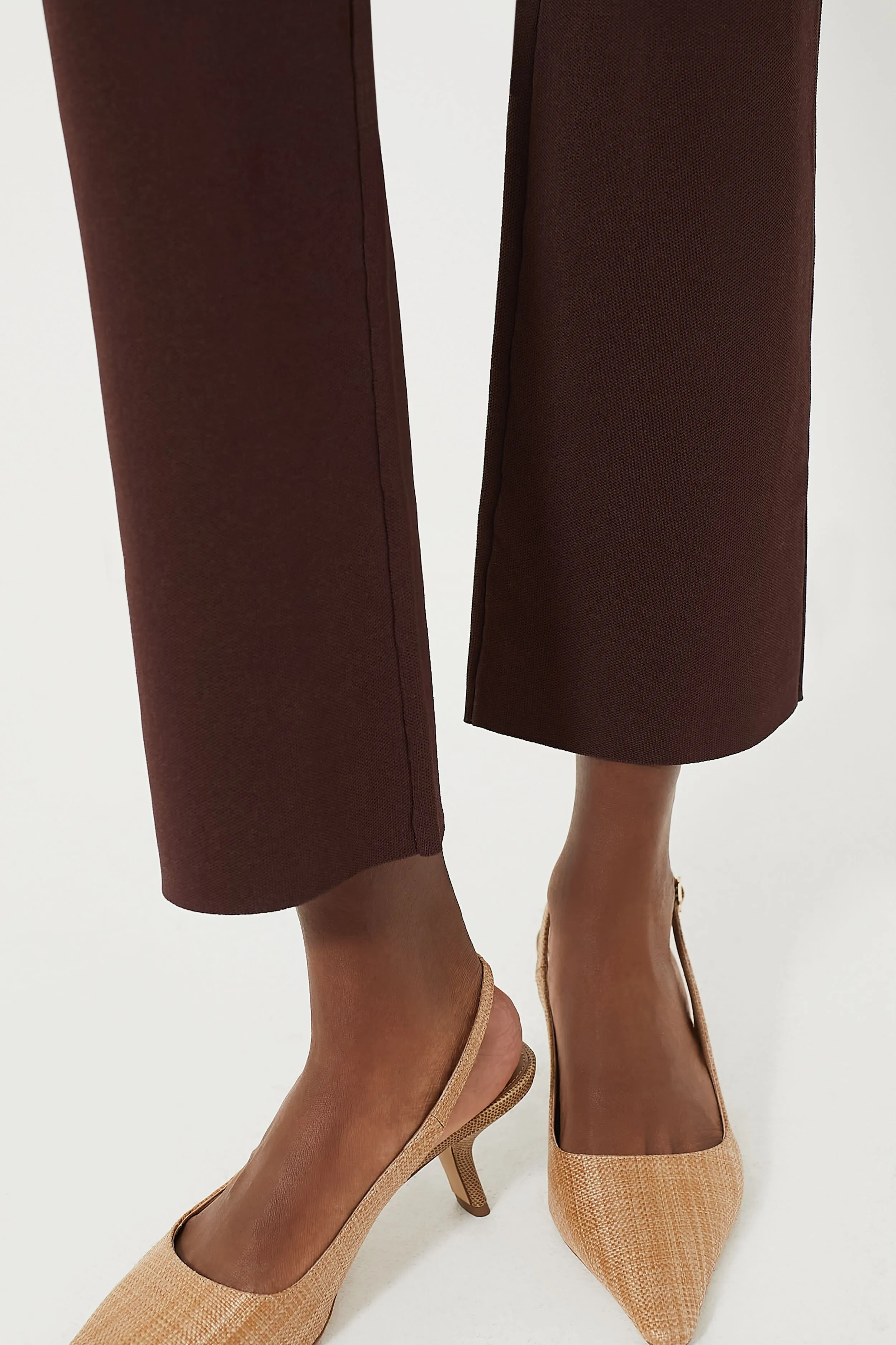 Brown Compression Knit Ashford Pants