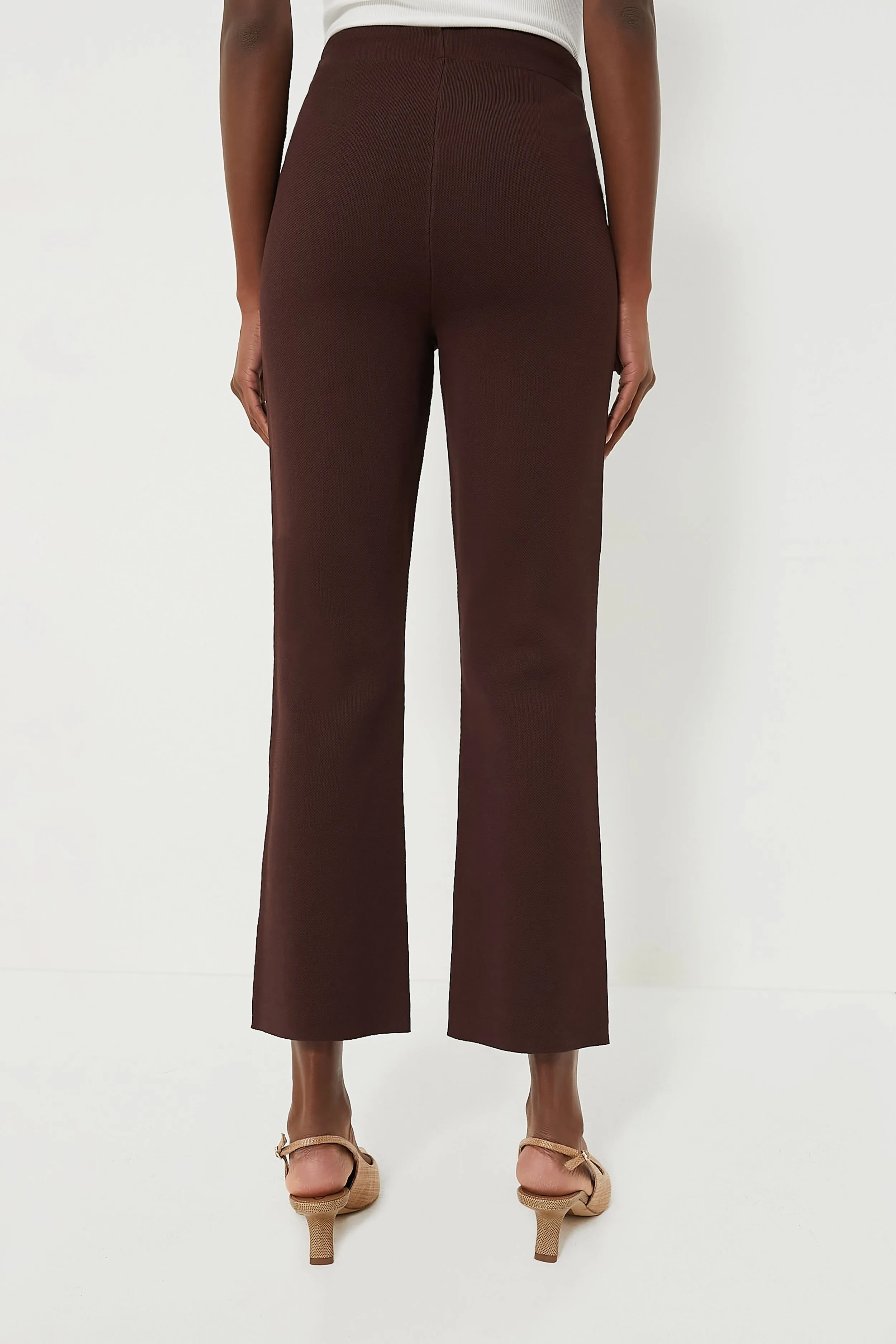 Brown Compression Knit Ashford Pants