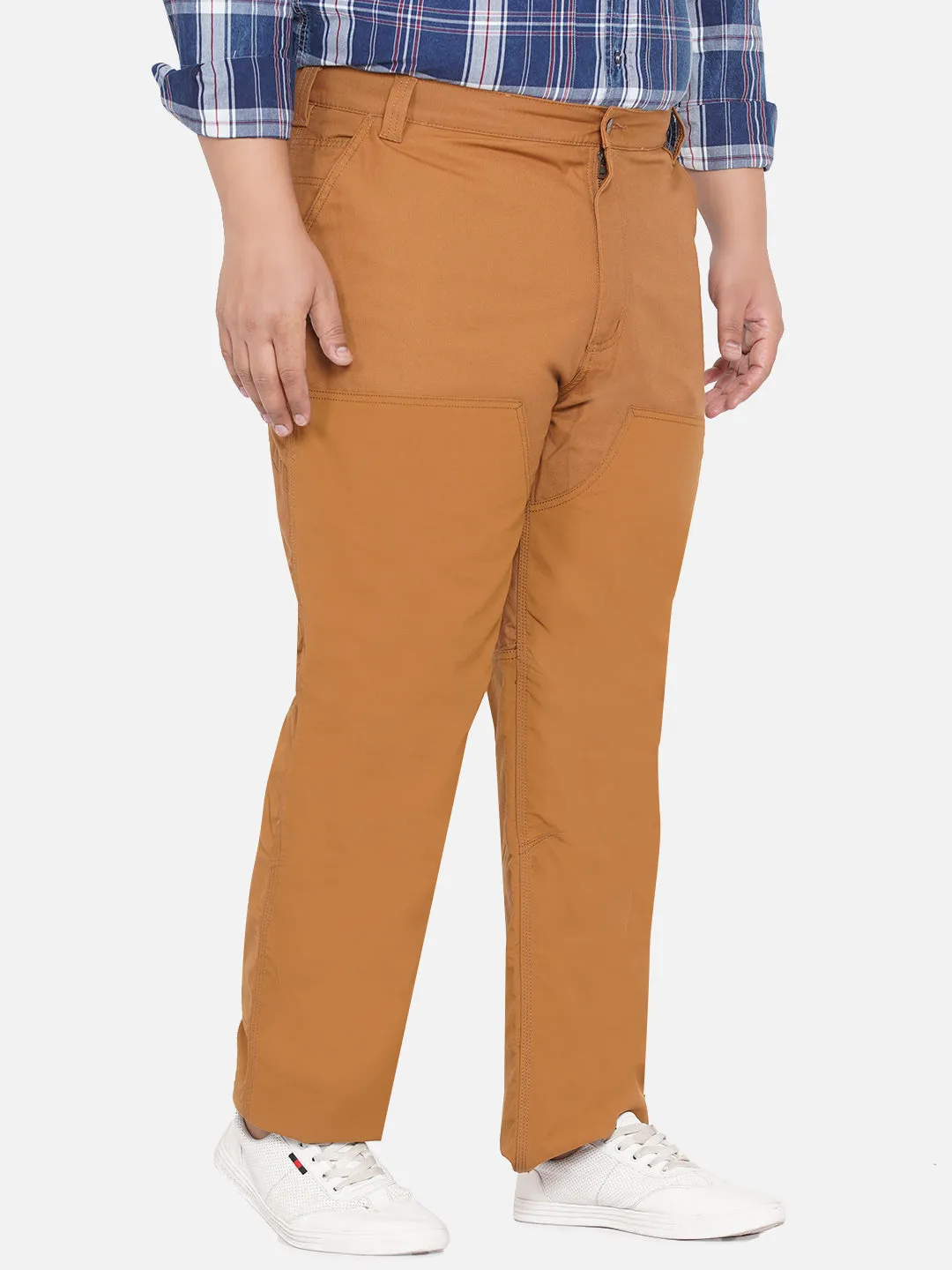 Carhartt - Plus Size Men's Brown Pure Cotton Trousers