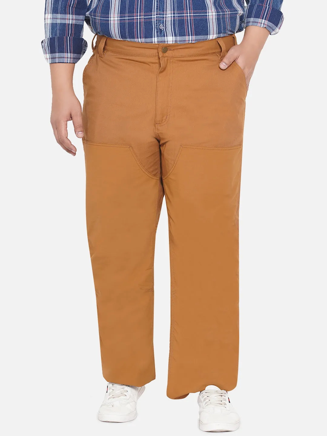 Carhartt - Plus Size Men's Brown Pure Cotton Trousers