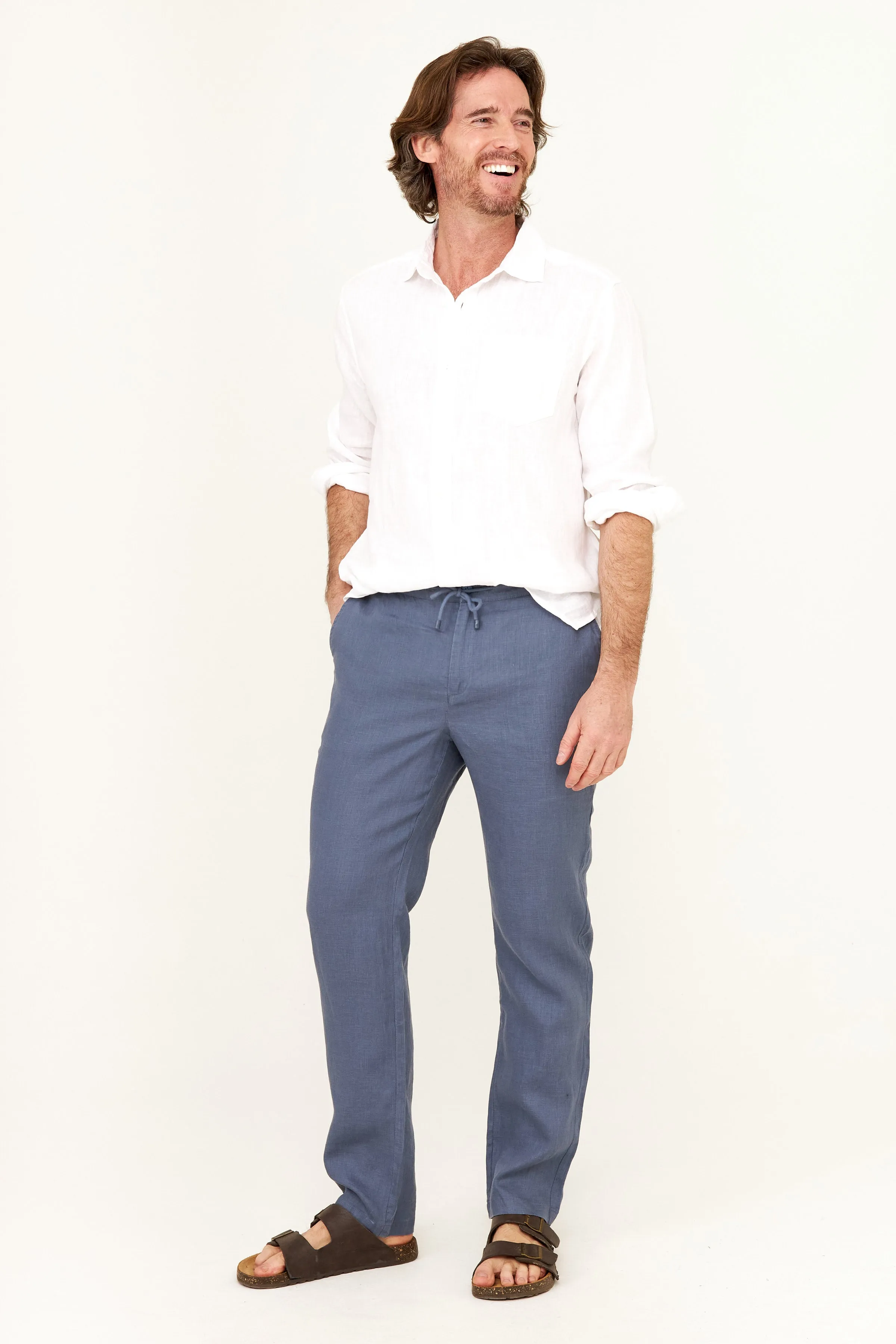 Casual Linen Pant - Vintage Indigo