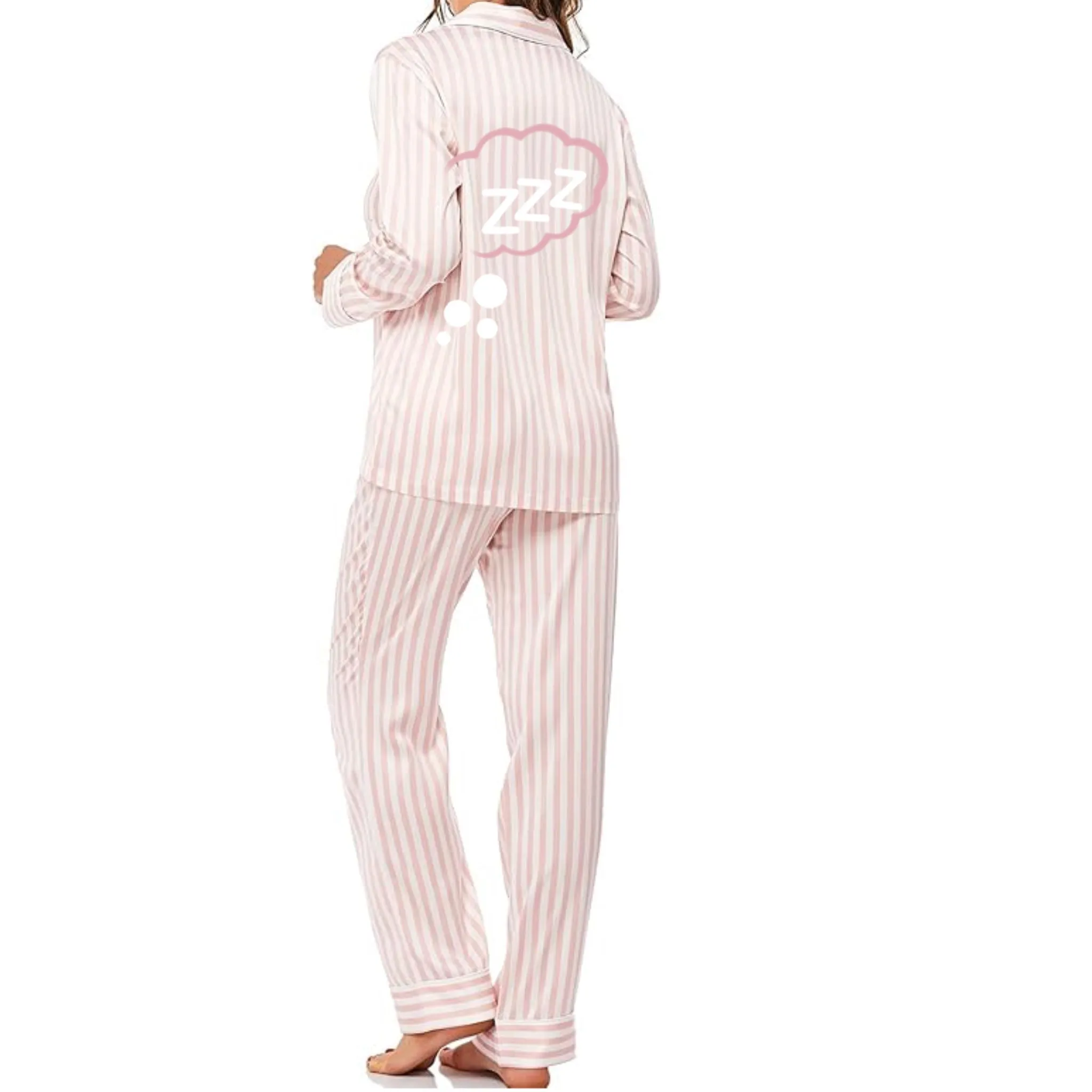 Cloud ZZZ Pajama Set Silk Like L/S