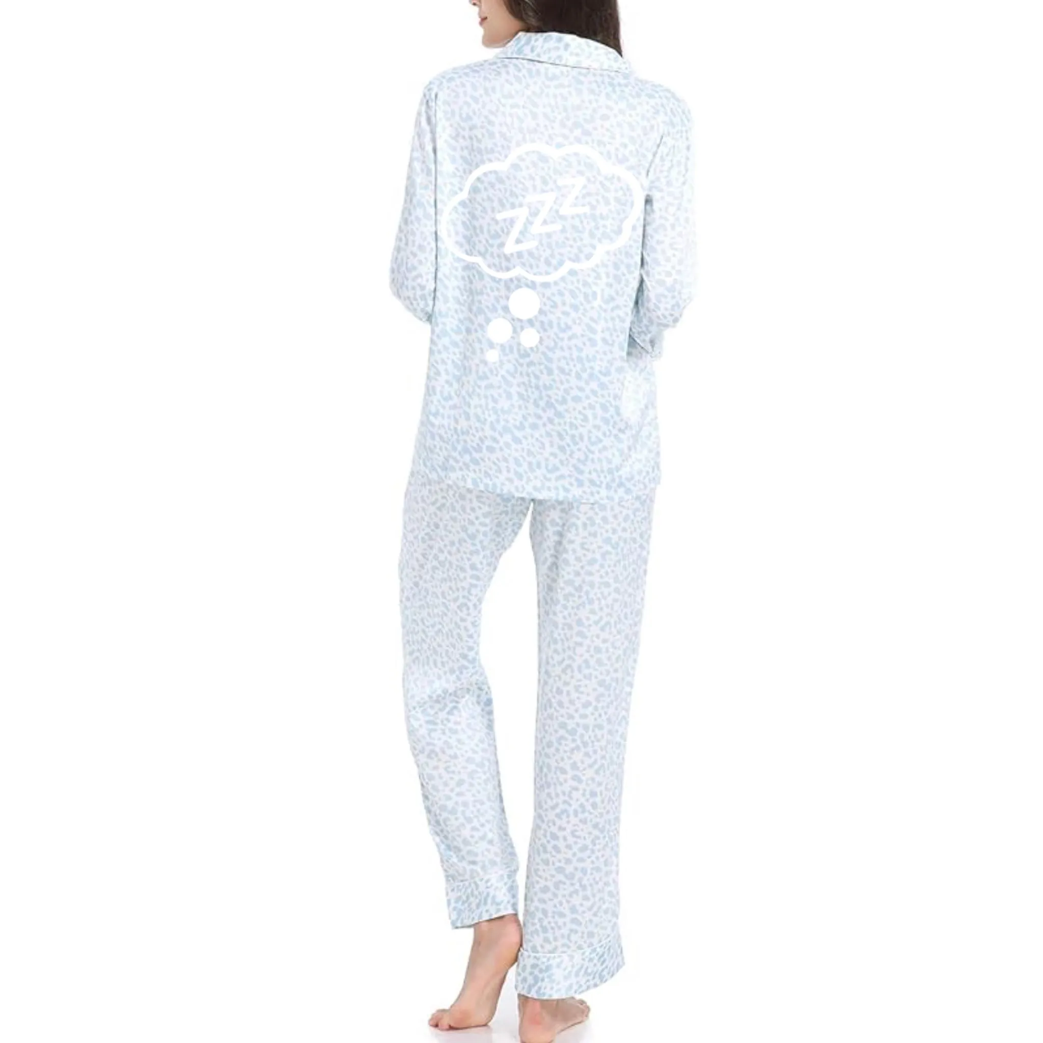 Cloud ZZZ Pajama Set Silk Like L/S