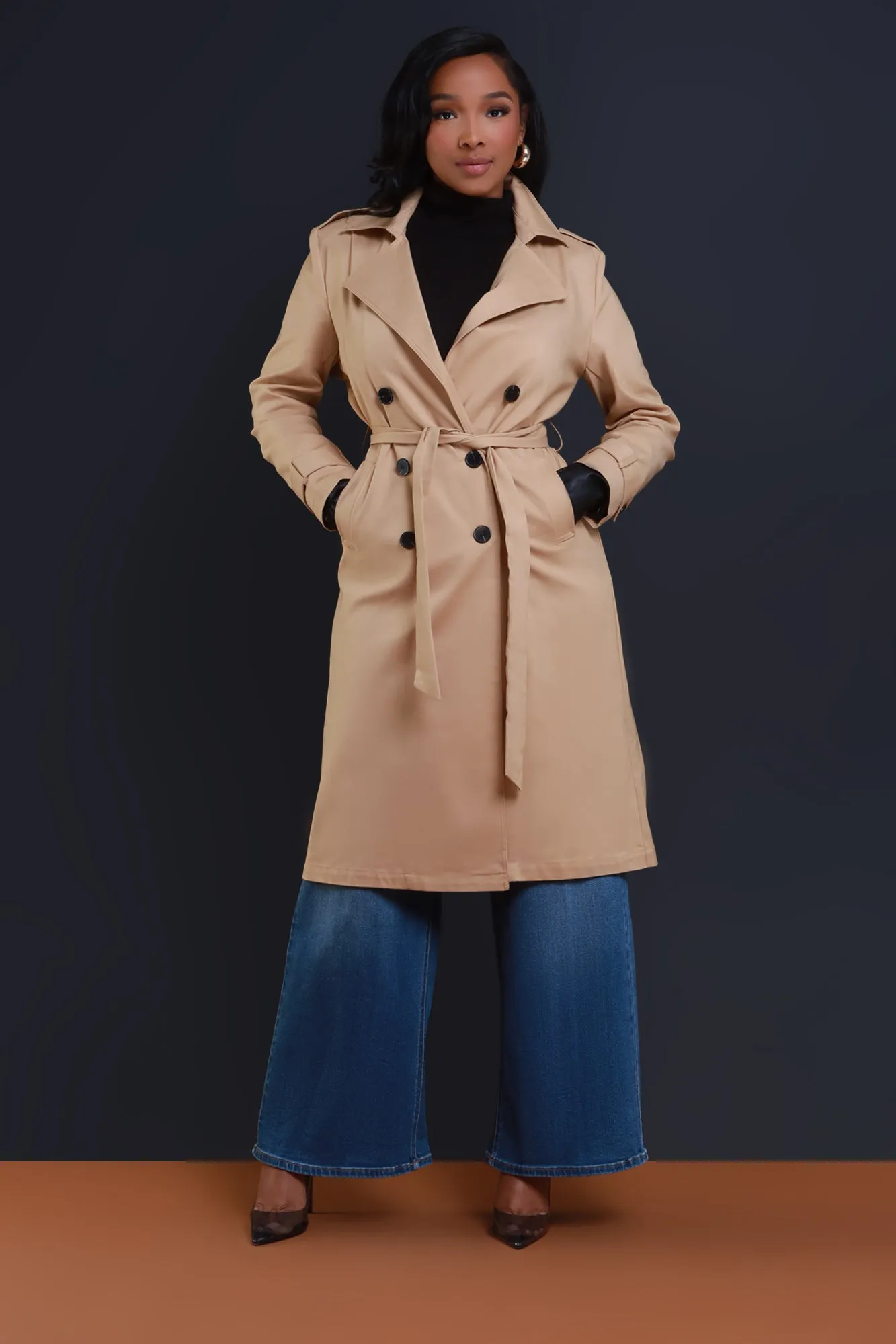 Consider It Longline Trenchcoat - Tan