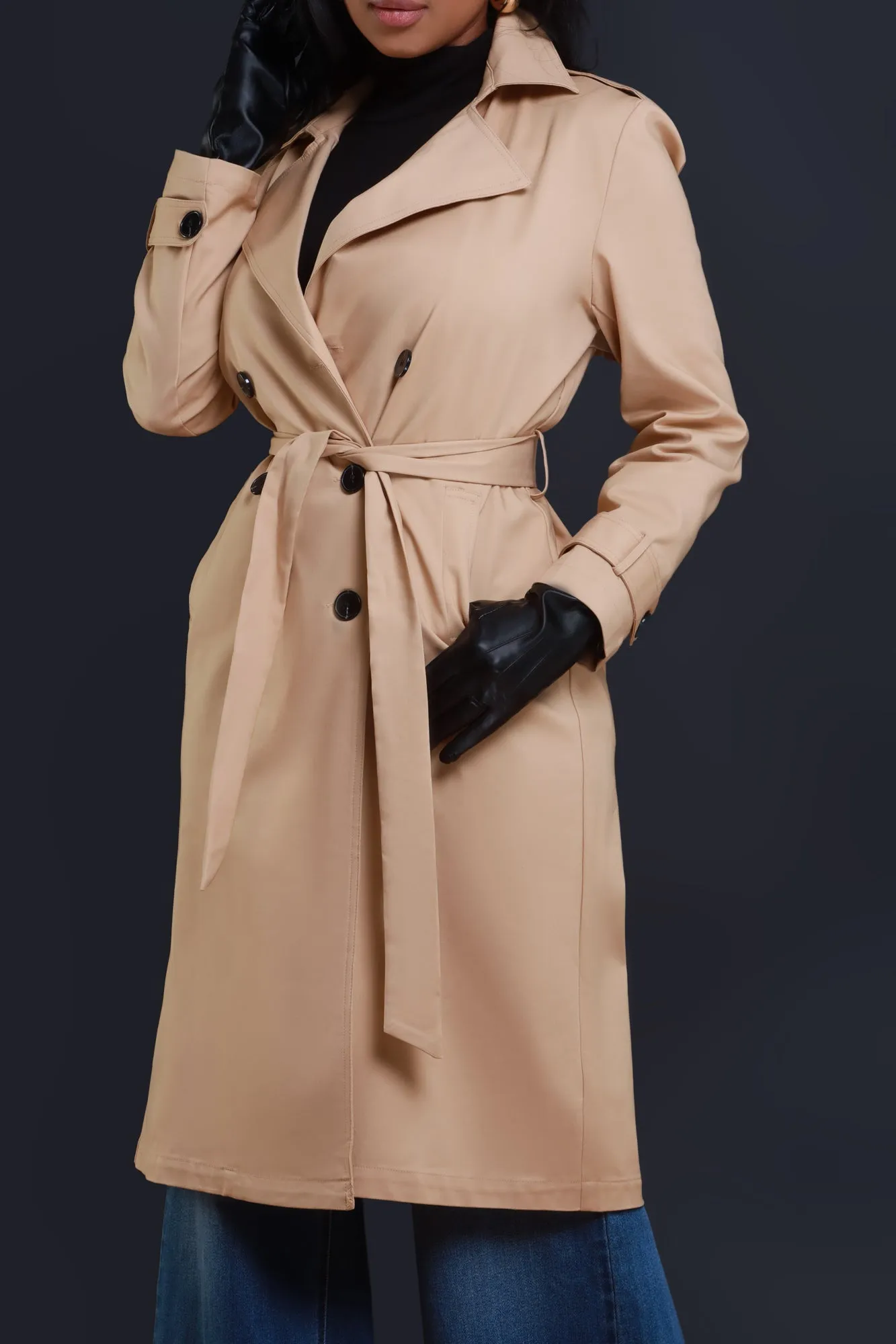 Consider It Longline Trenchcoat - Tan