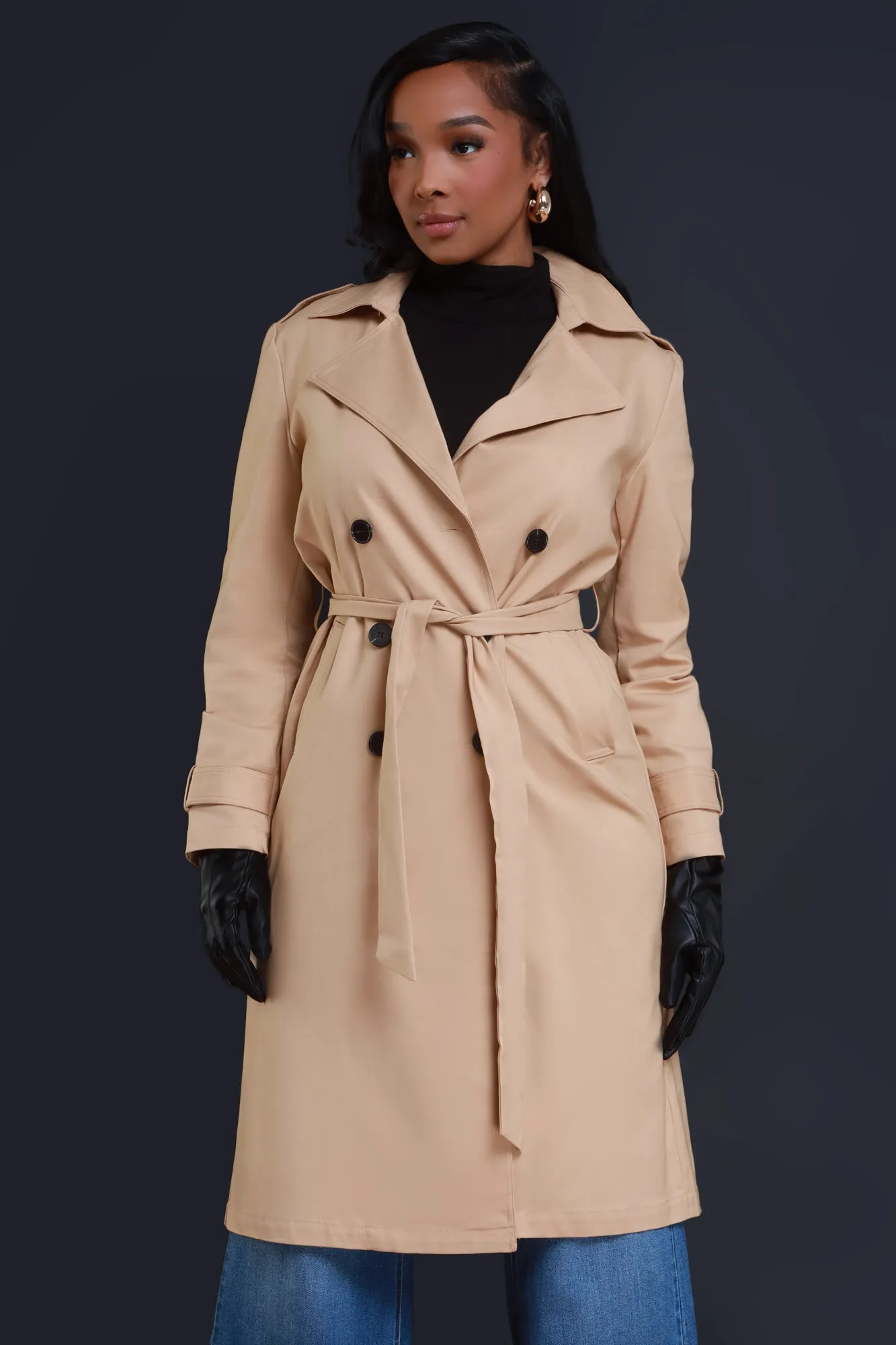 Consider It Longline Trenchcoat - Tan