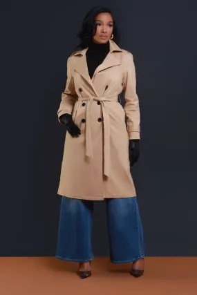 Consider It Longline Trenchcoat - Tan