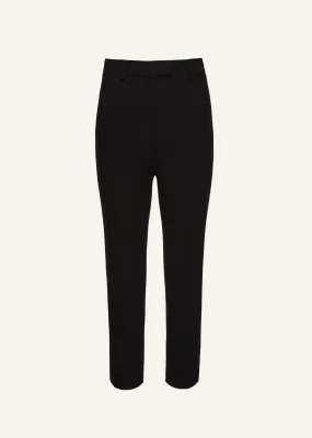 Cropped wool trousers in black