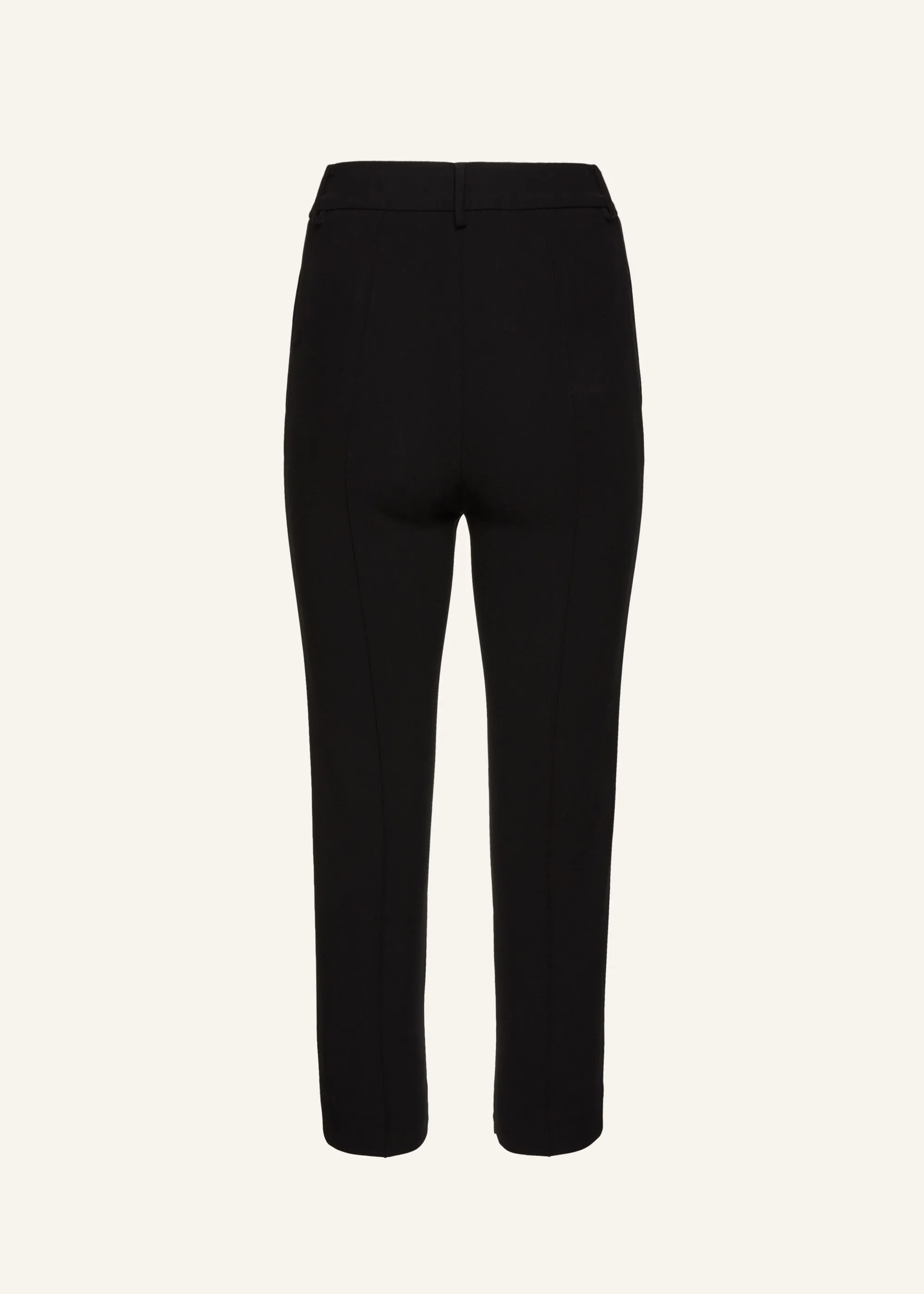 Cropped wool trousers in black