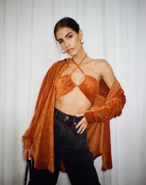 Dael Oversized Shirt in Velvet Rust