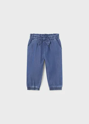 Dark Blue Paperbag Pants - Select Size