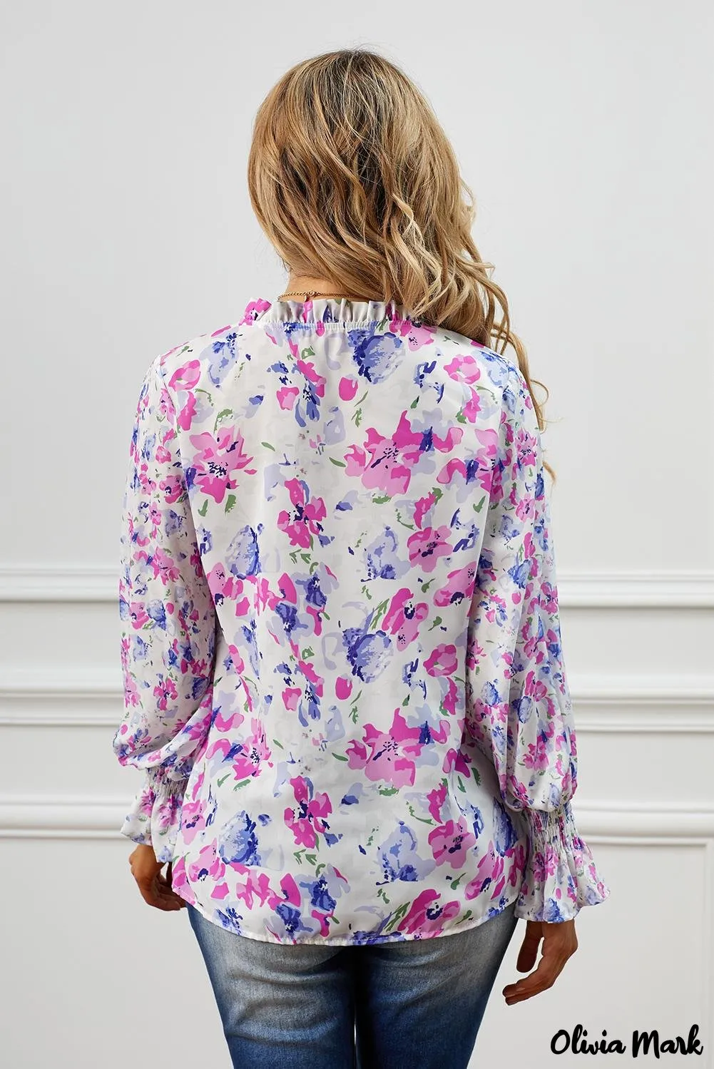 Deanwangkt - Cakewalk Rose Floral Smocked Blouse