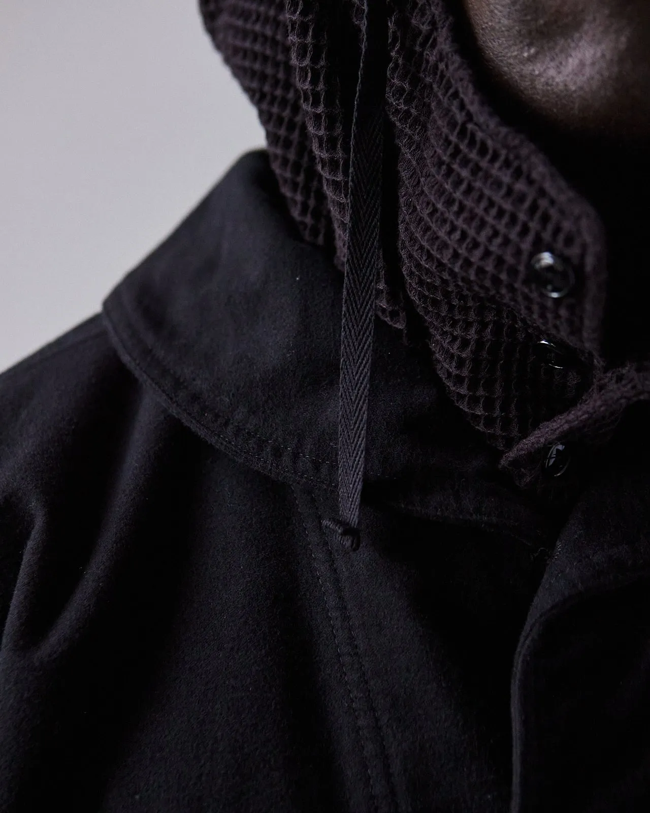 Engineered Garments Moleskin Shawl Collar Utility Jacket, Black