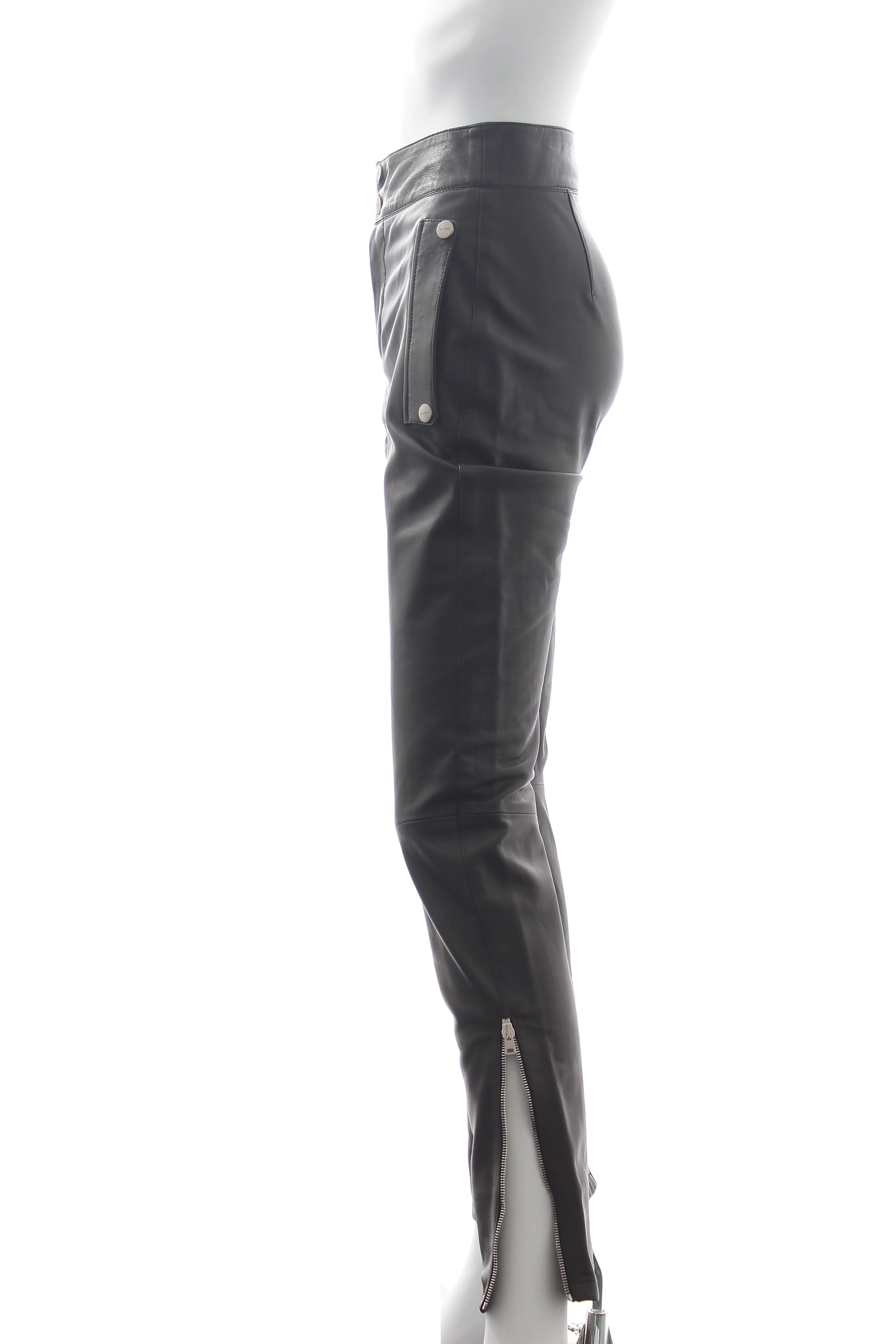 Etro Leather Skinny Fit Trousers