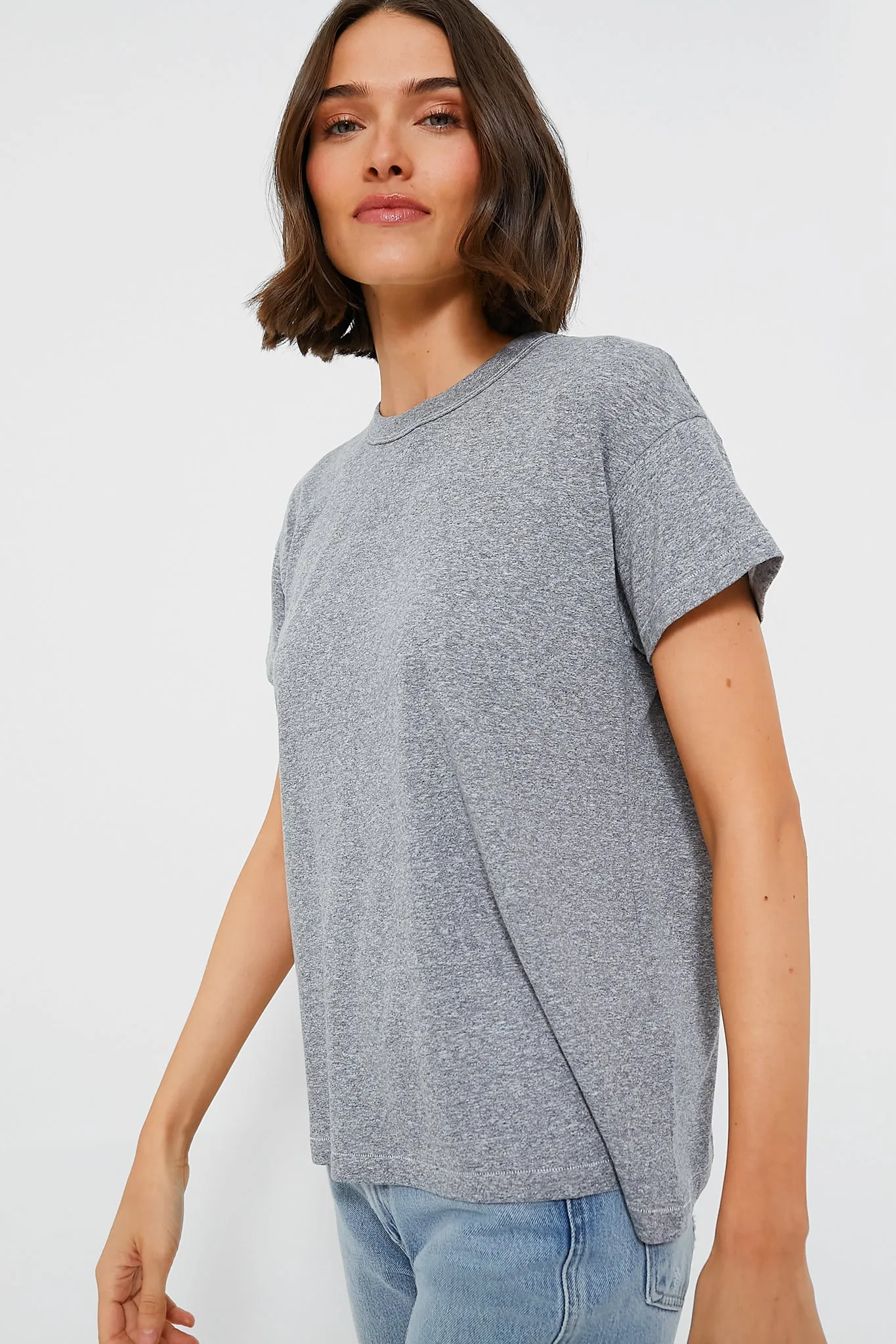 Heather Grey Boxy Crew Tee