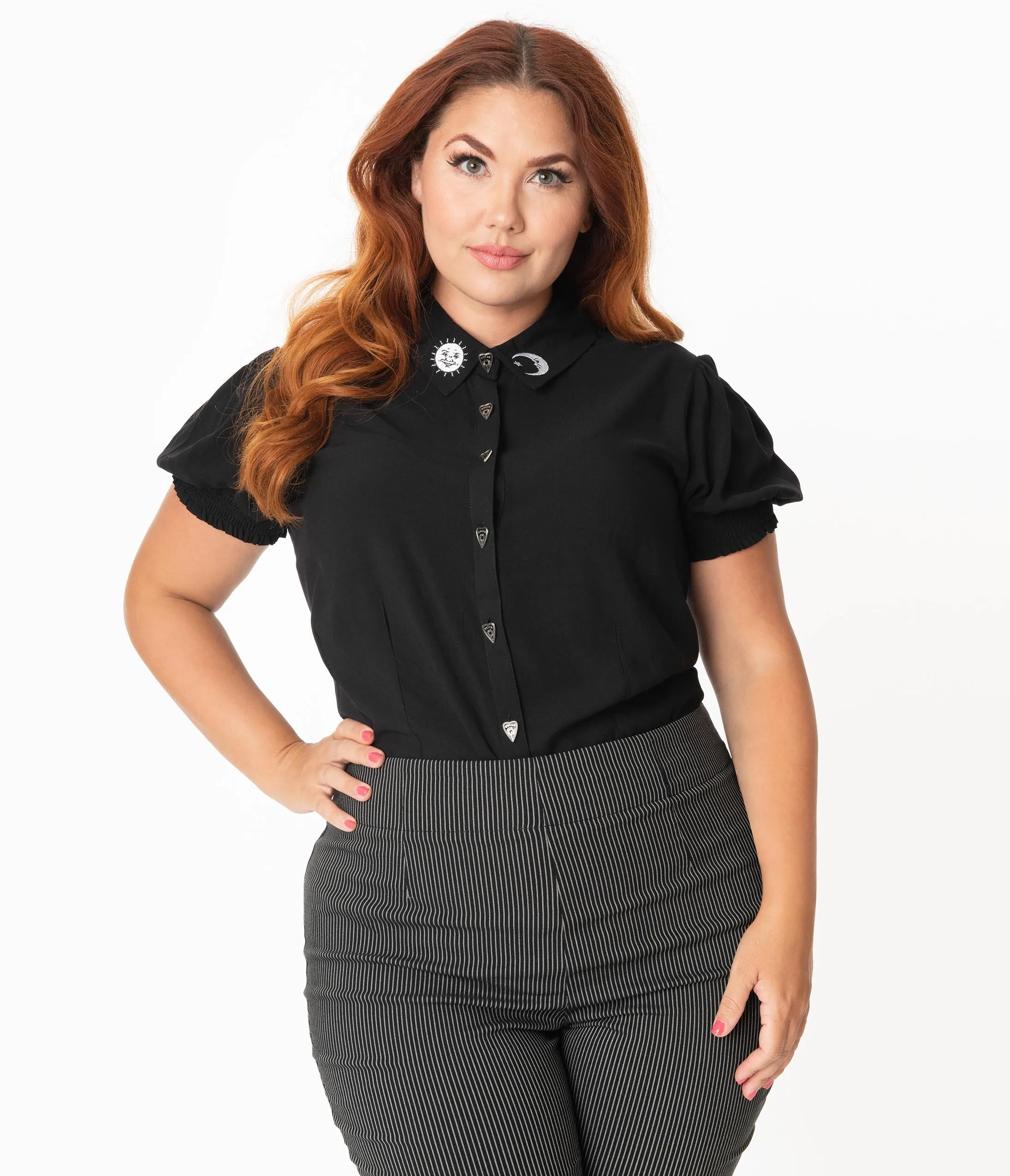 Hell Bunny Plus Size Black Samara Blouse