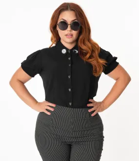 Hell Bunny Plus Size Black Samara Blouse