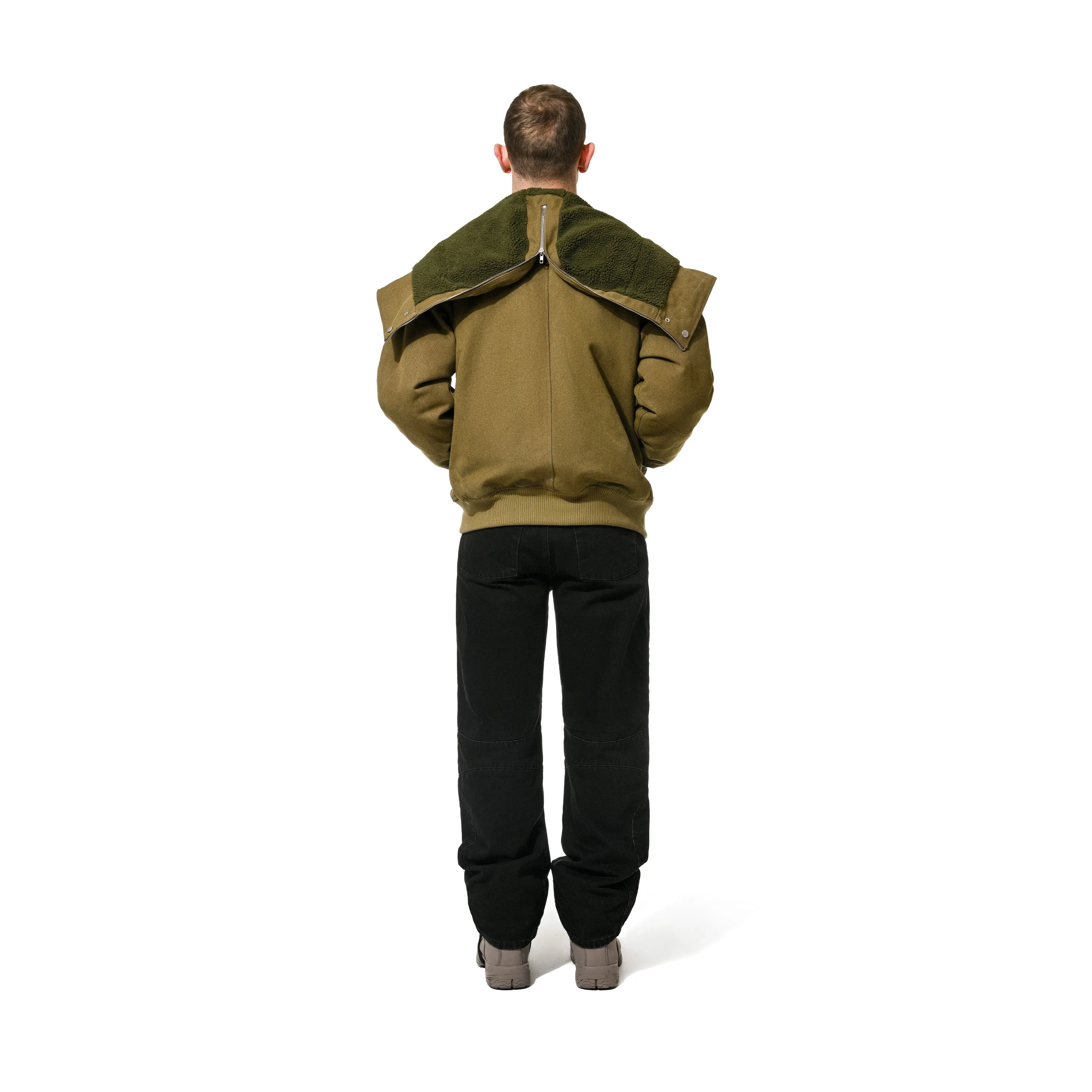 HOODED PILOT BOMBER -  UTILITY GREEN