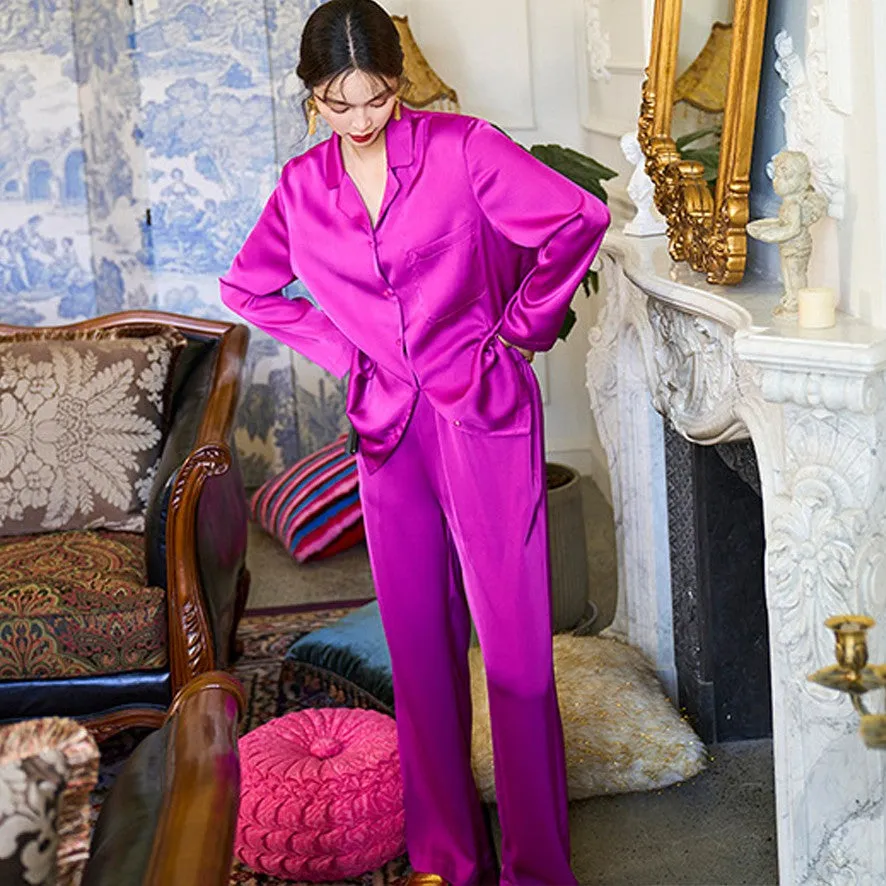 Hot Pink 100% Silk Pajamas