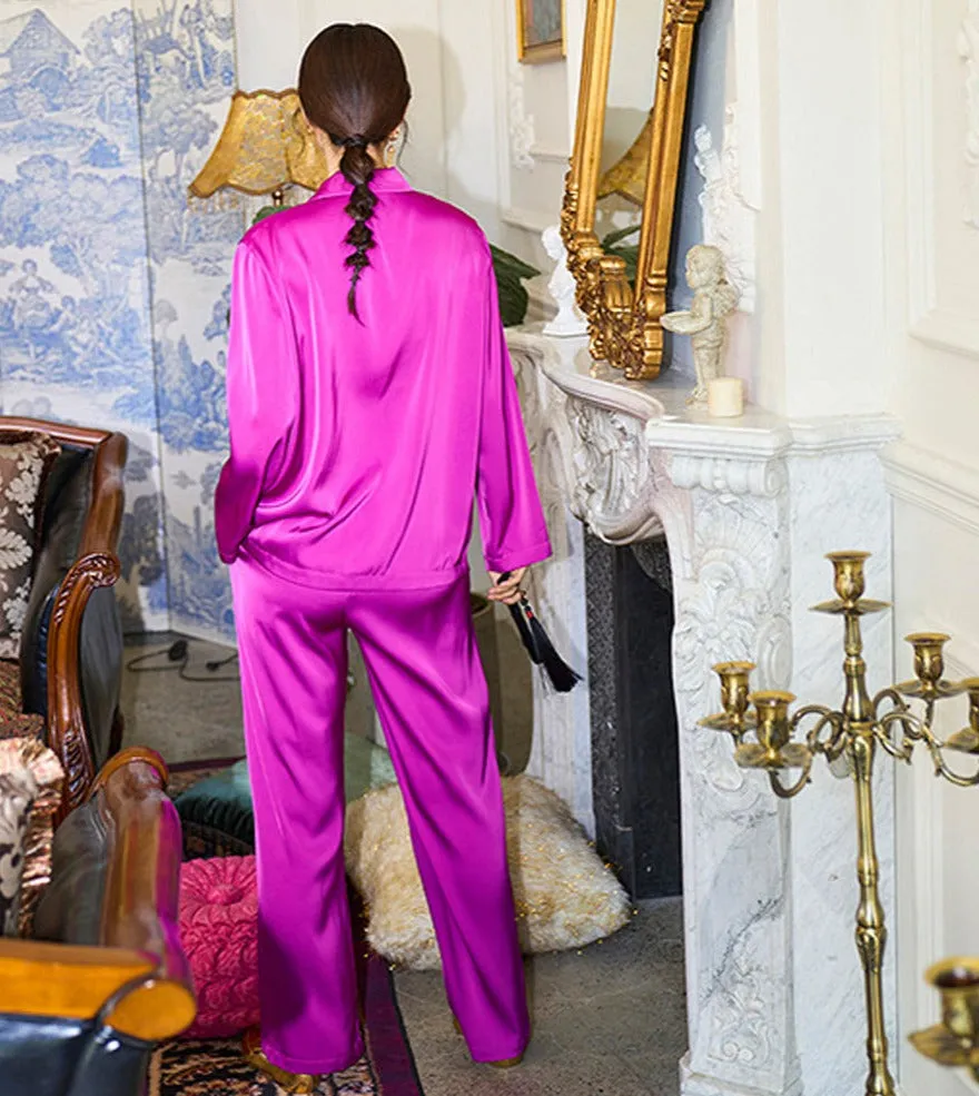 Hot Pink 100% Silk Pajamas