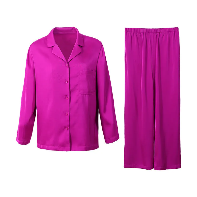 Hot Pink 100% Silk Pajamas