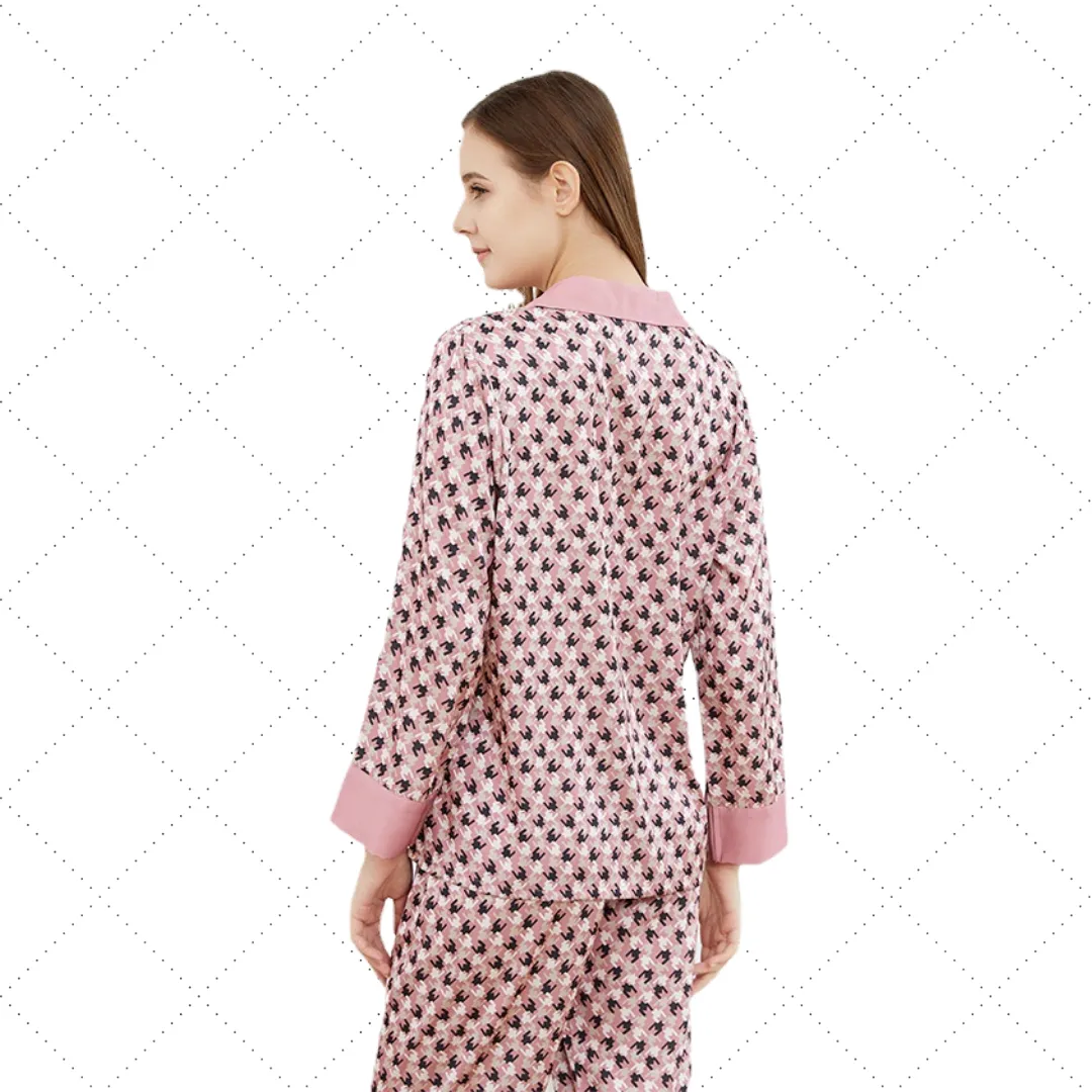 Ice Faux Silk Printed Pajamas