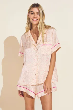 Inez Washable Silk Printed Short PJ Set