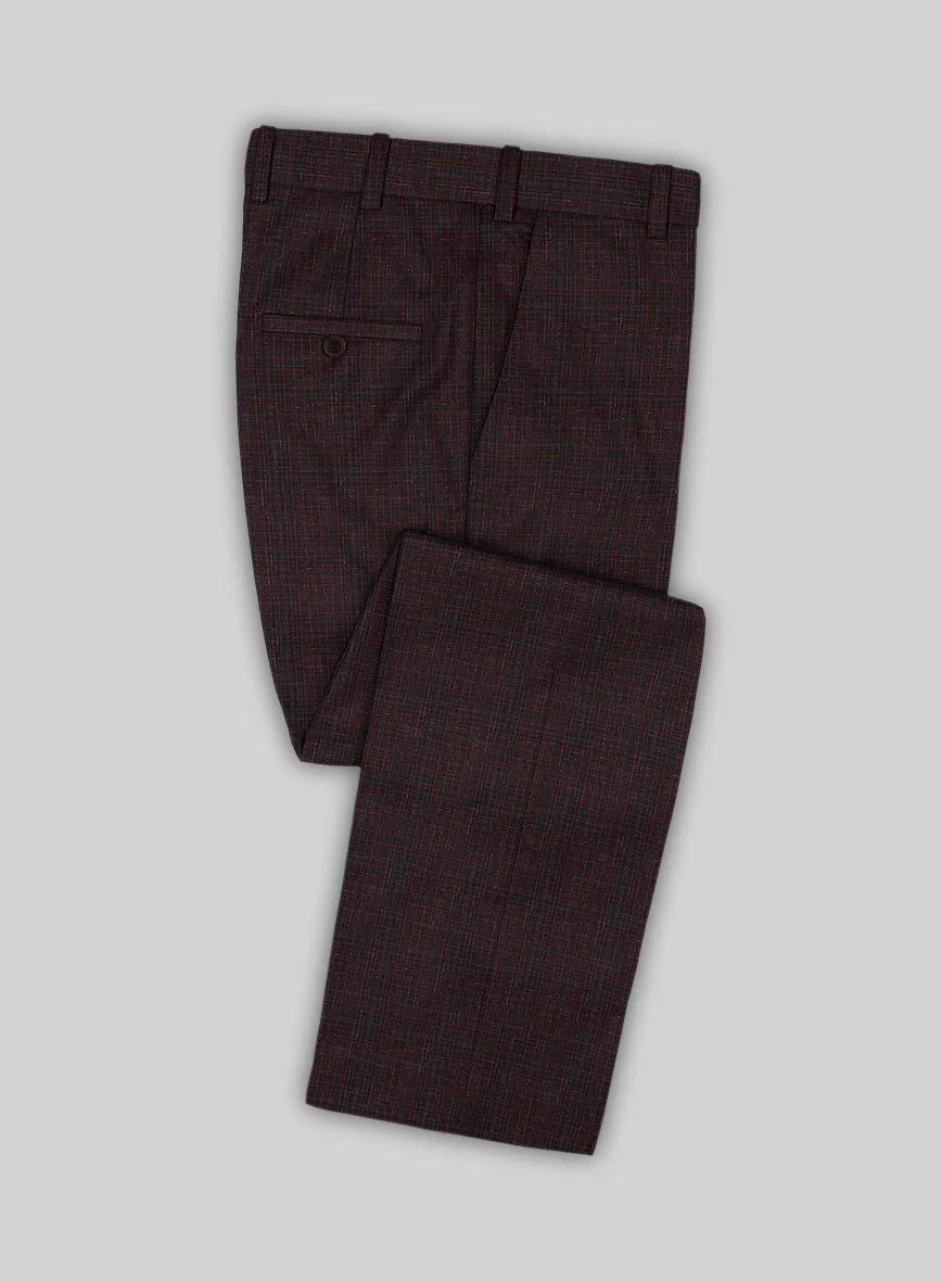 Italian Murano Irgo Checks Wool Linen Silk Pants