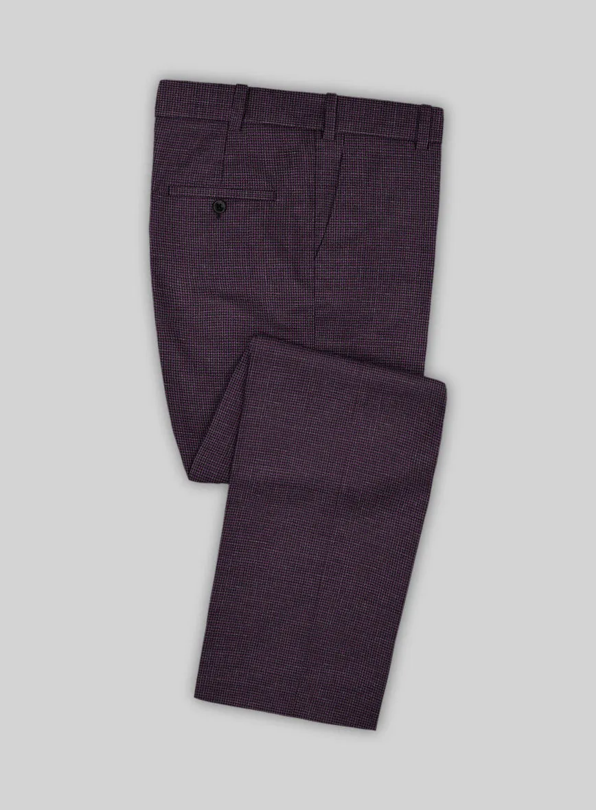 Italian Murano Nozo Purple Wool Linen Silk Pants