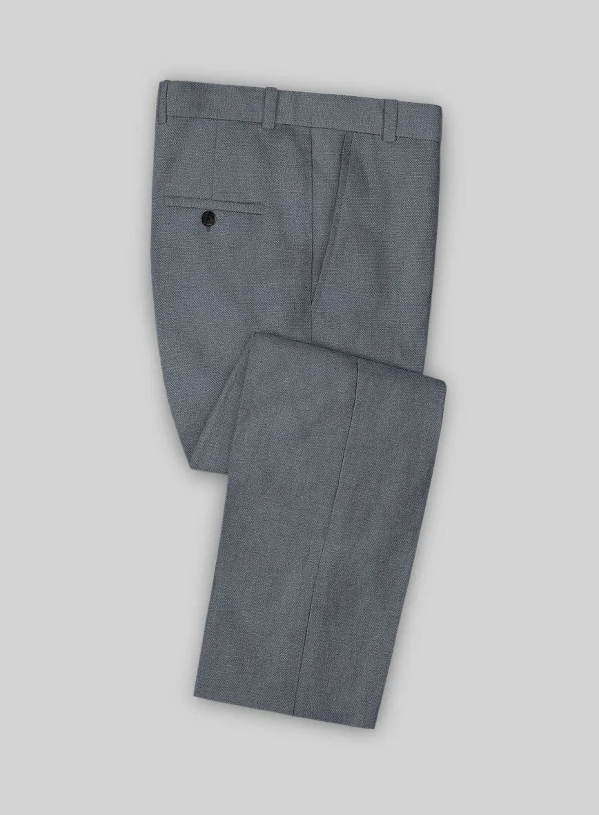 Italian Prato Gray Dobby Linen Pants