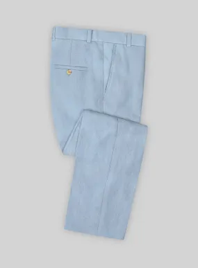 Italian Prato Powder Blue Linen Pants