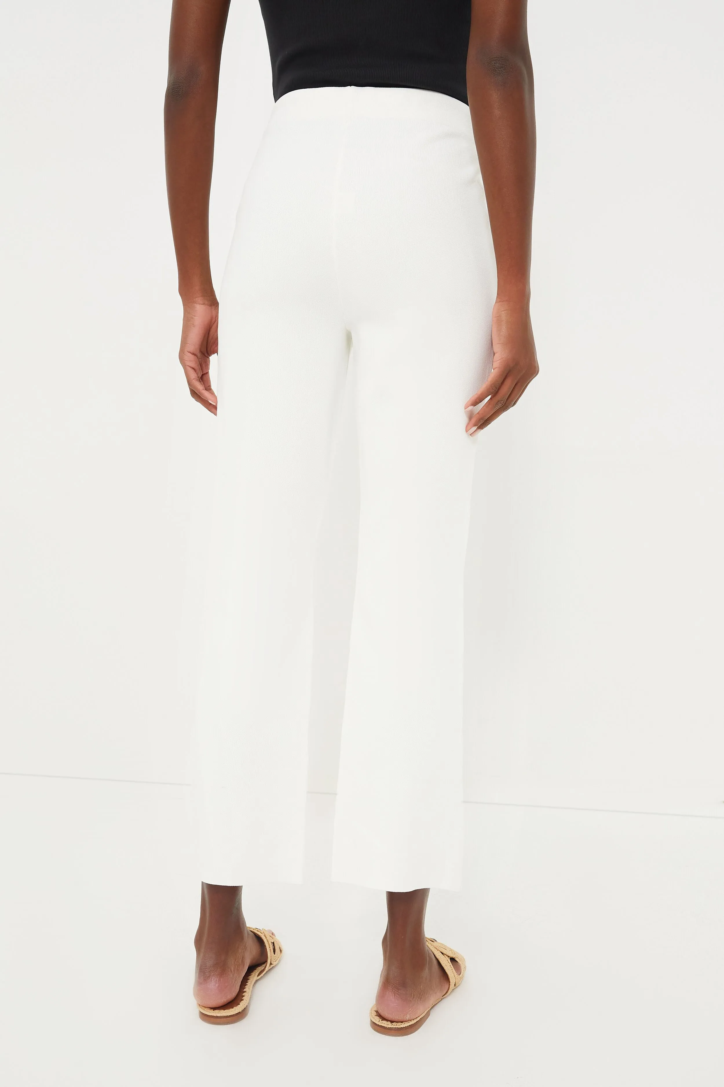 Ivory Compression Knit Ashford Pants