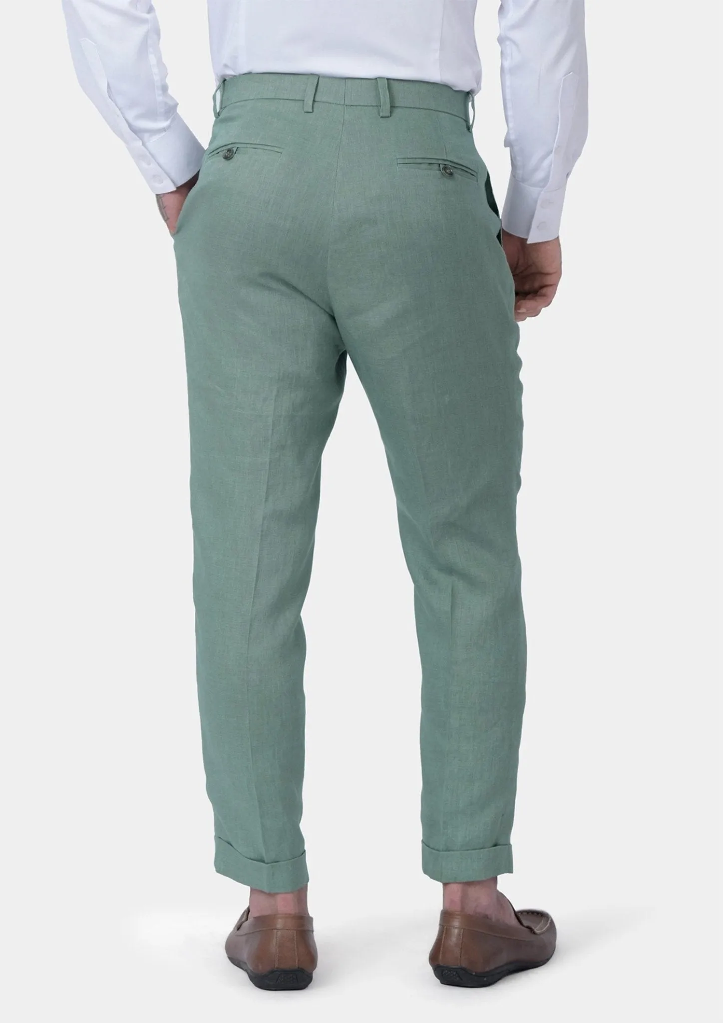 Jade Green Linen Pants