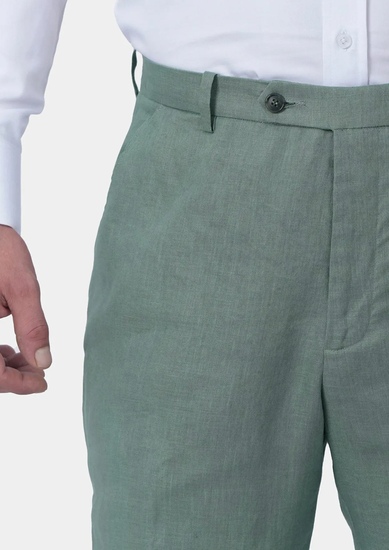 Jade Green Linen Pants