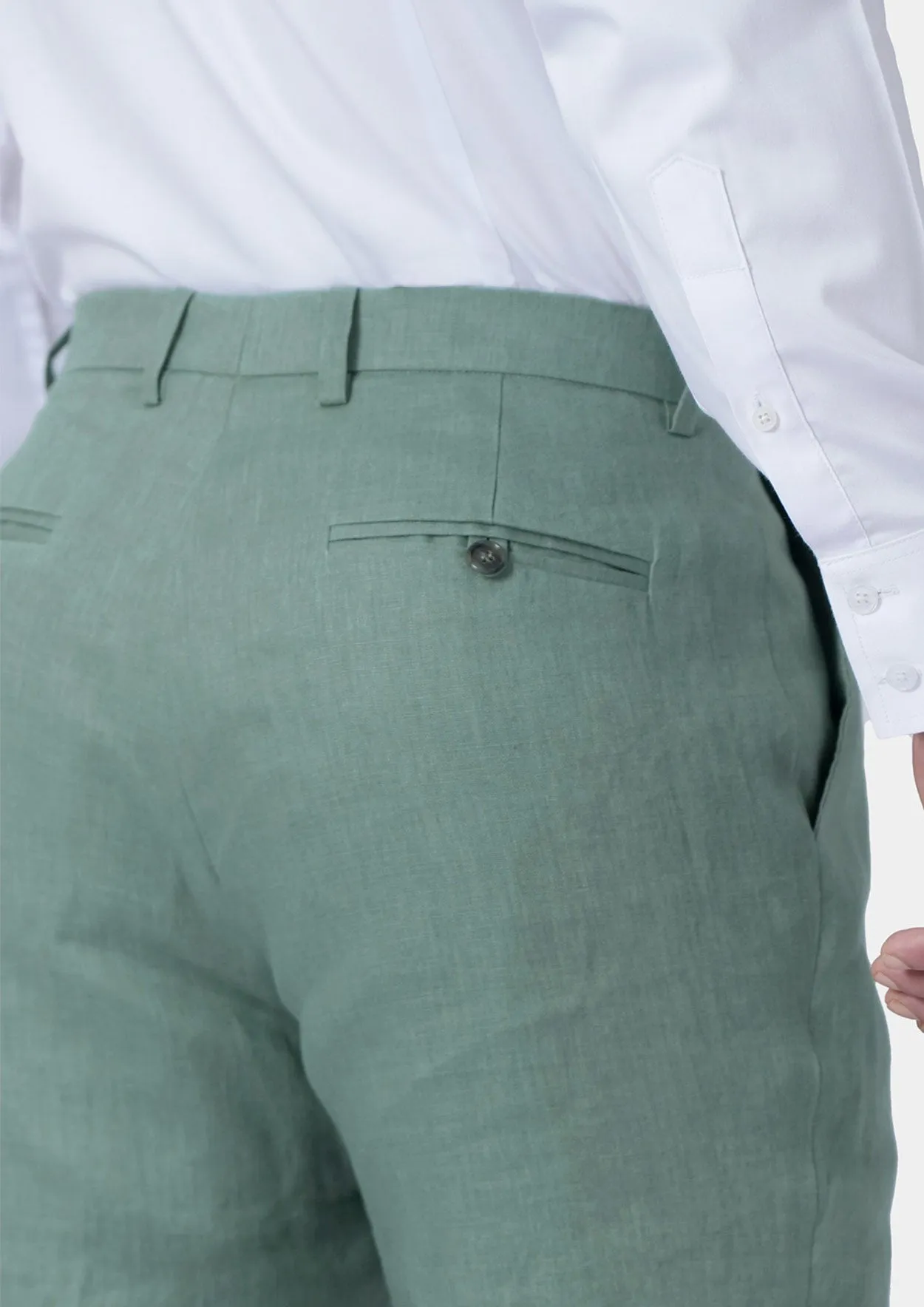 Jade Green Linen Pants