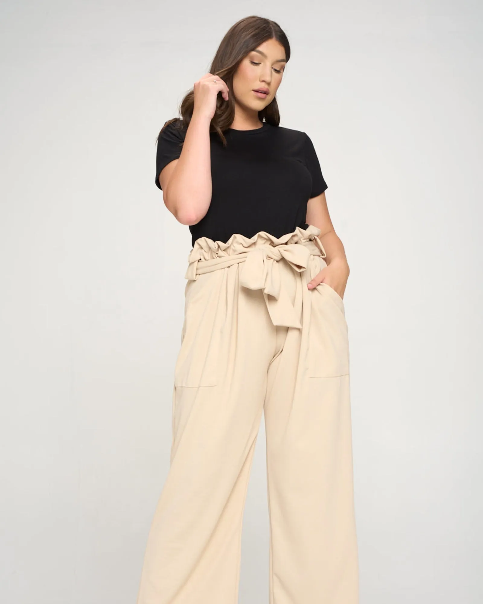 Kathleen Paperbag Pants | Taupe