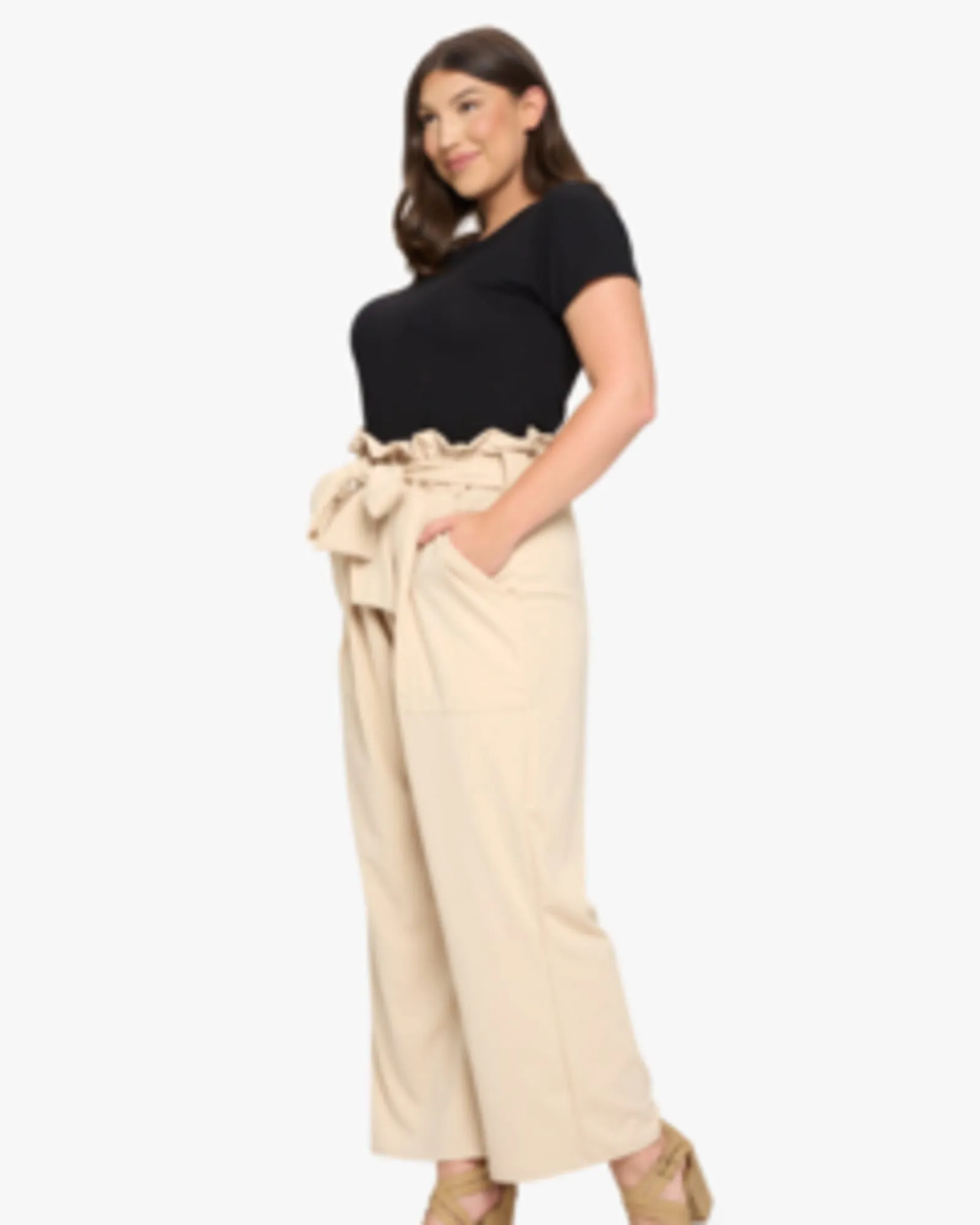 Kathleen Paperbag Pants | Taupe