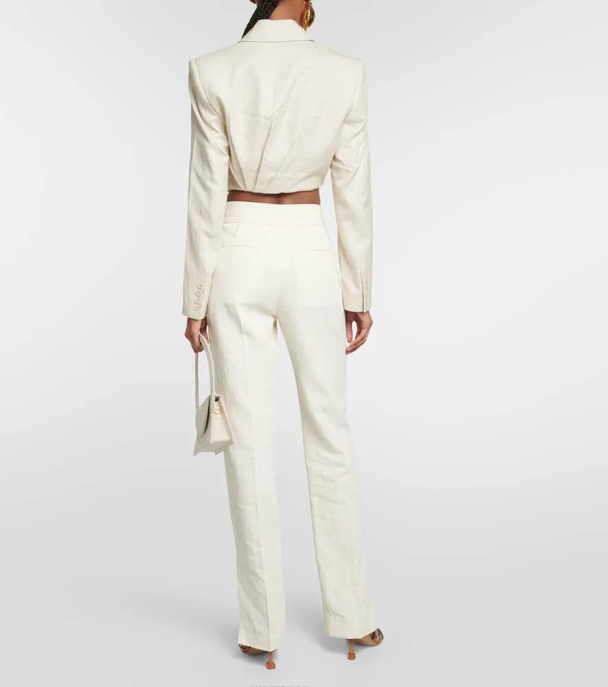 La Veste Bahia Courte JACQUEMUS cropped blazer, beige