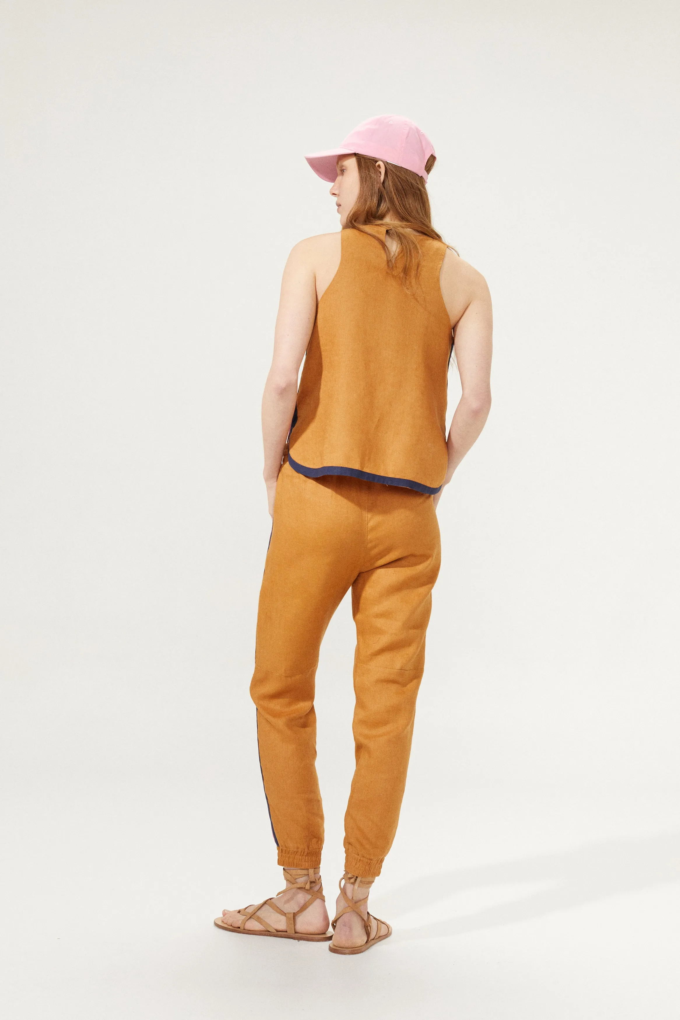 Lexus Linen Jogger Pants - Caramel