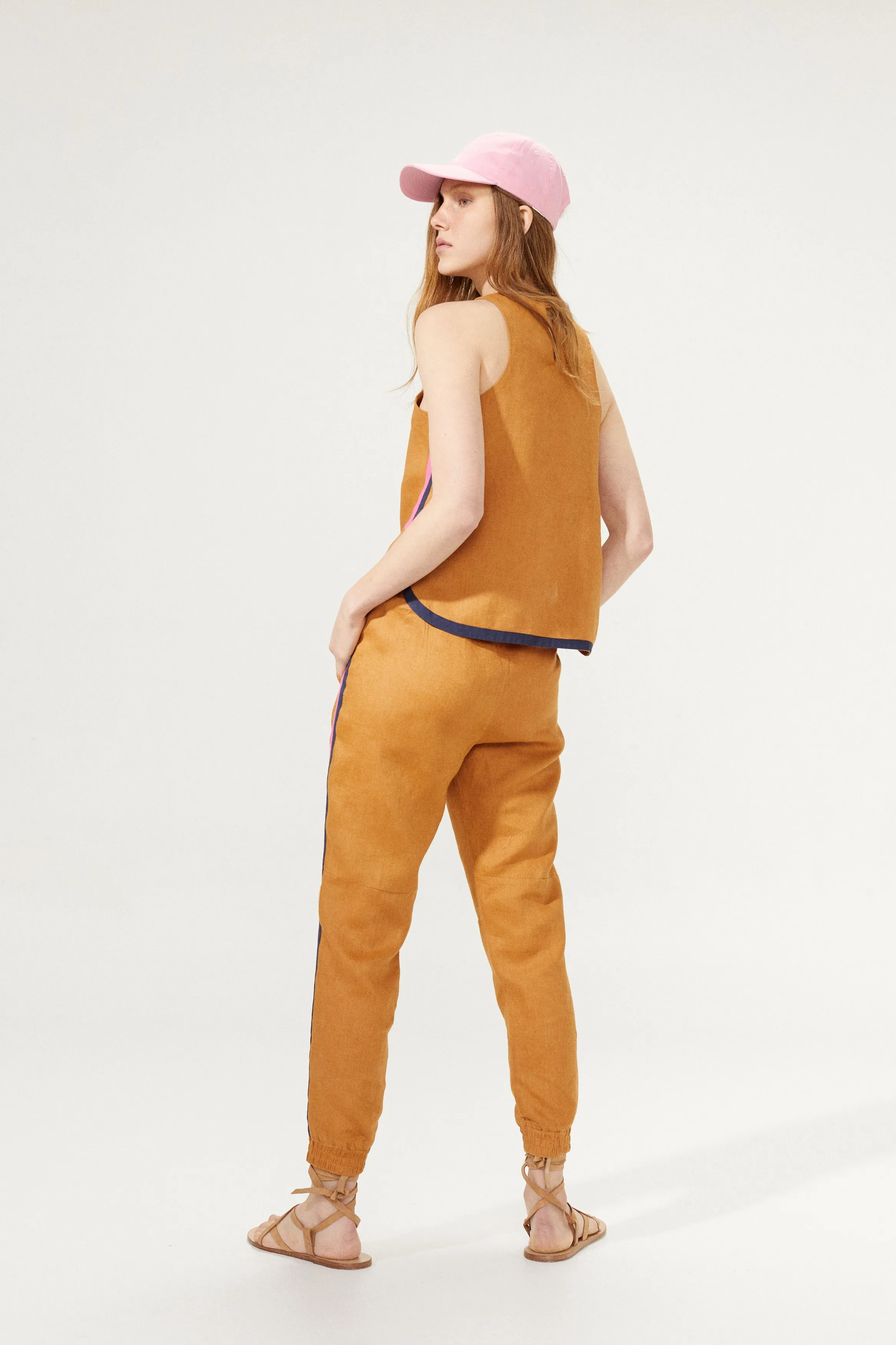 Lexus Linen Jogger Pants - Caramel