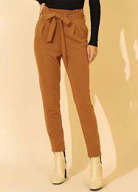 Light Brown Paperbag Pants